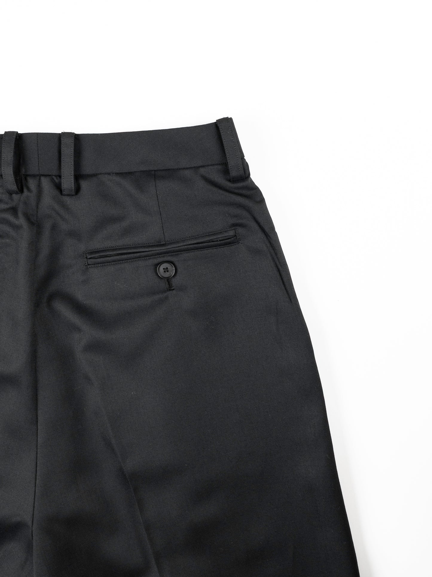 Super130's WORSTED WOOL LIGHT GABARDINE SLACKS for WOMEN|BLACK