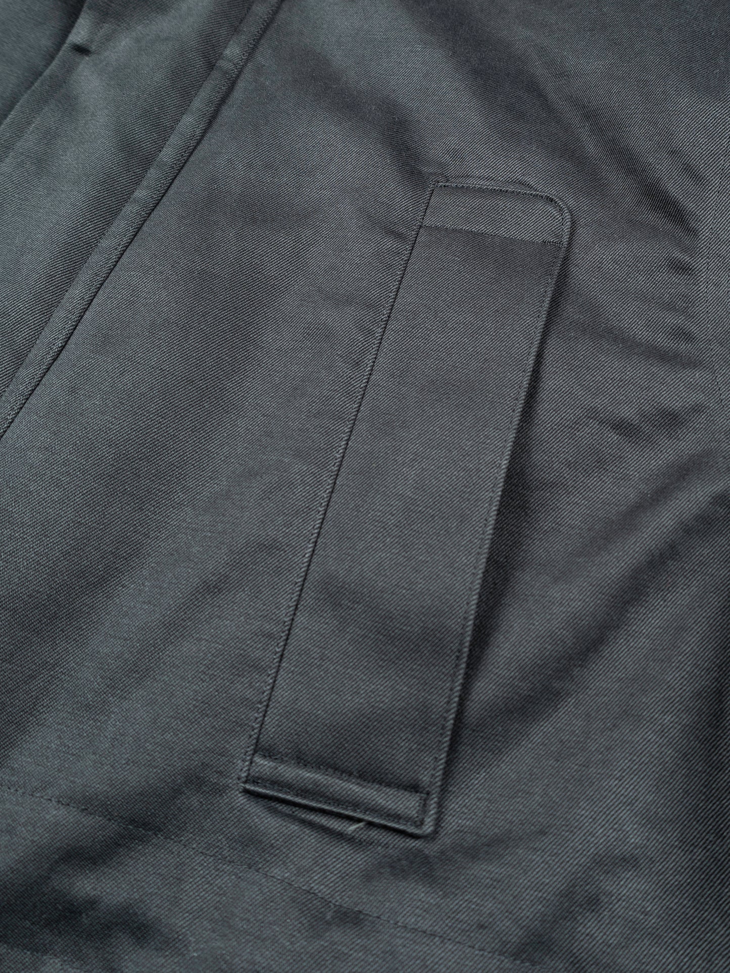 LEATHER COLLAR FINX/ZIMBABWE COTTON TWILL BLOUSON|BLACK