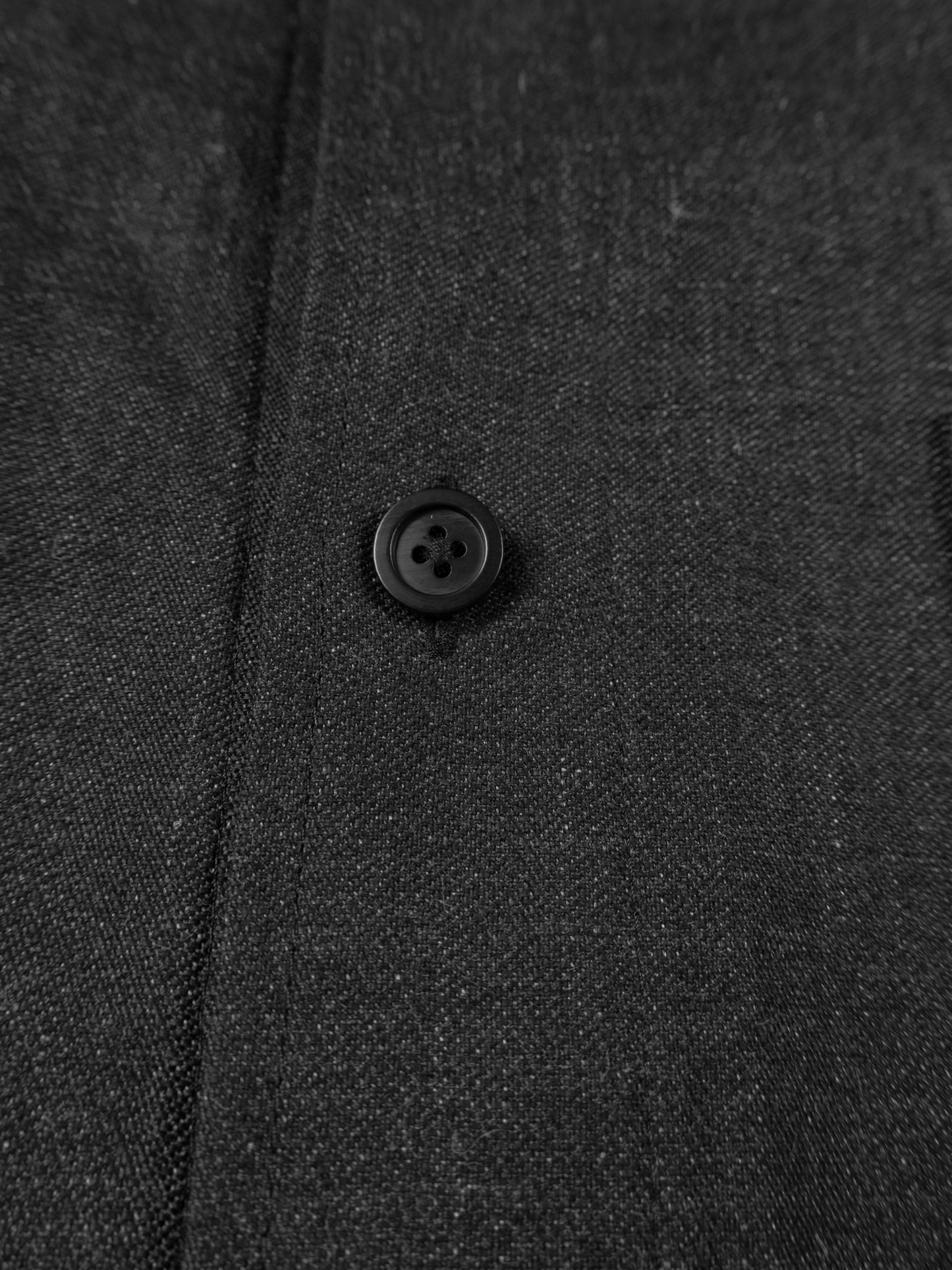 LINEN/PAPER/WOOL WASHED TWILL W POCKET SHIRTS|TOP BLACK