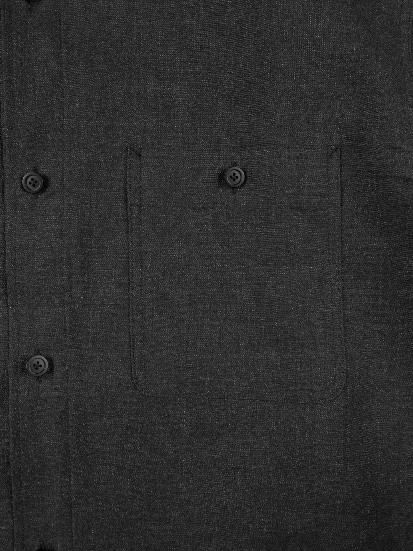 LINEN/PAPER/WOOL WASHED TWILL W POCKET SHIRTS|TOP BLACK
