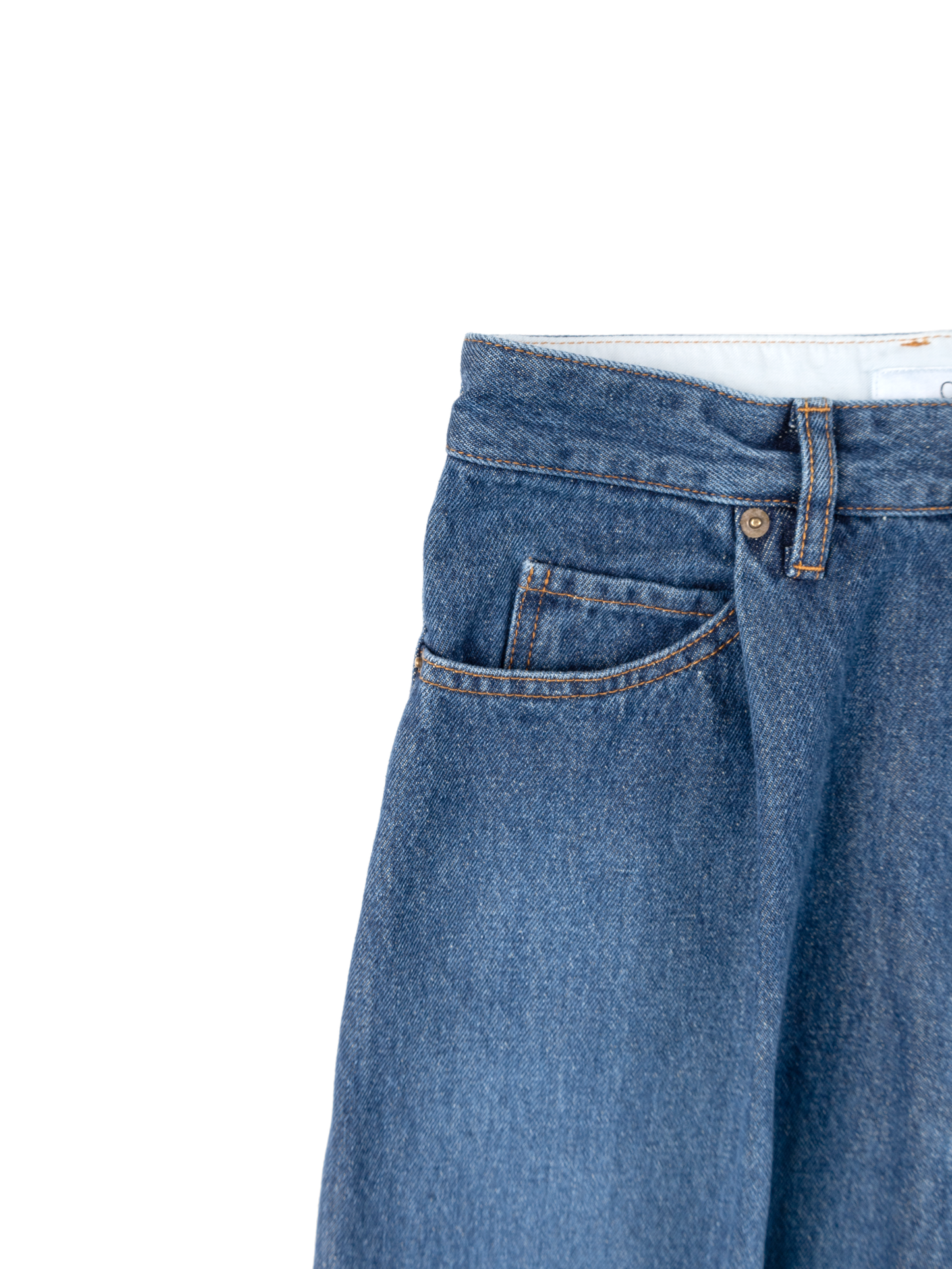 SILK/COTTON ONE TUCK JEANS for WOMENS|BLUE