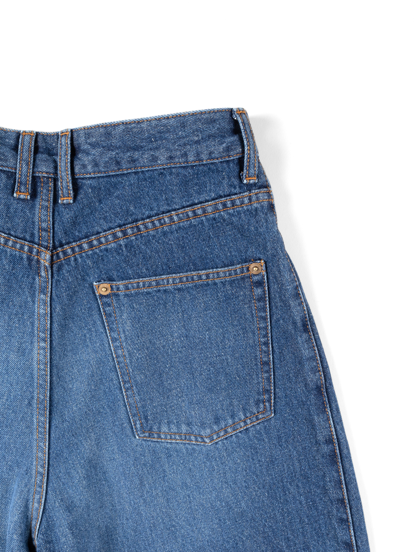 SILK/COTTON ONE TUCK JEANS for WOMENS|BLUE