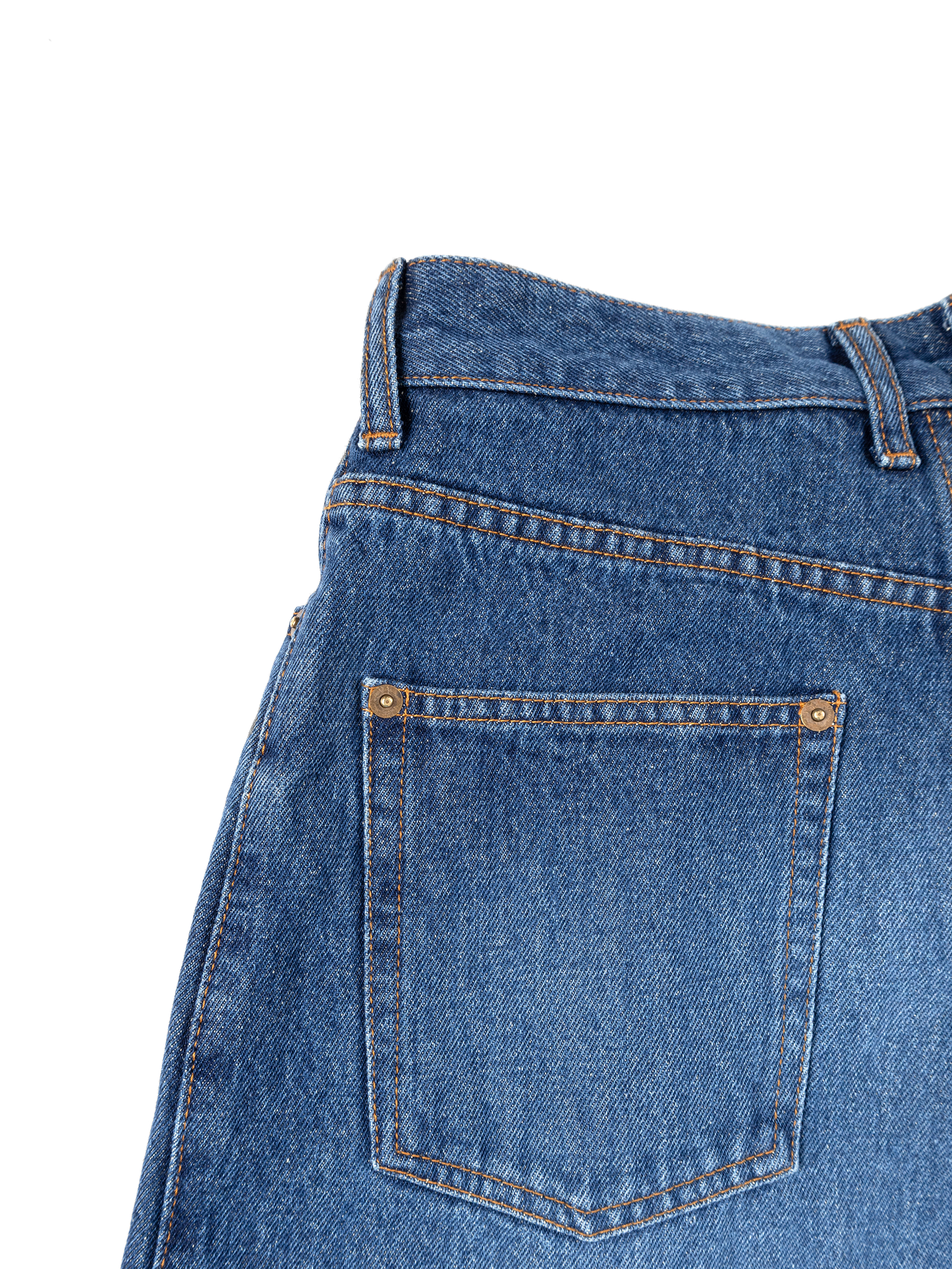 SILK/COTTON ONE TUCK JEANS for WOMENS|BLUE