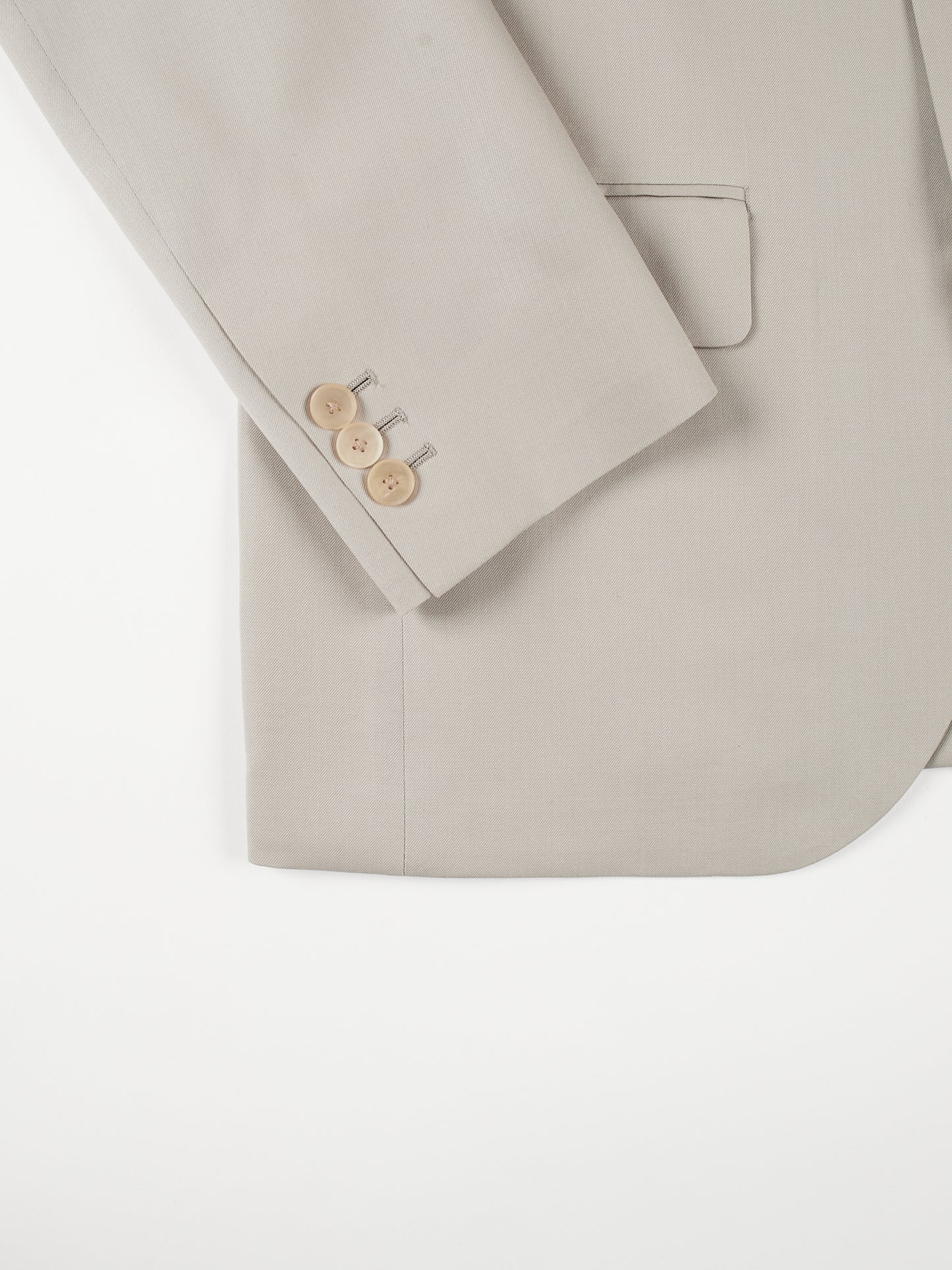 Super130's WORSTED WOOL LIGHT GABARDINE TAILORED JACKET|DUSTY BEIGE