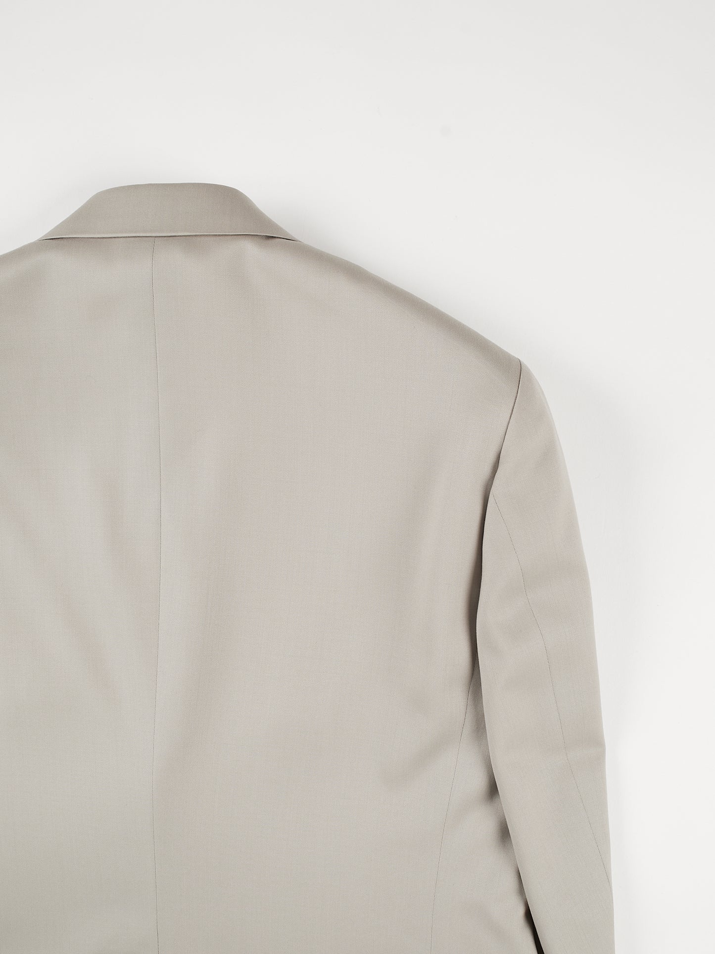 Super130's WORSTED WOOL LIGHT GABARDINE TAILORED JACKET|DUSTY BEIGE