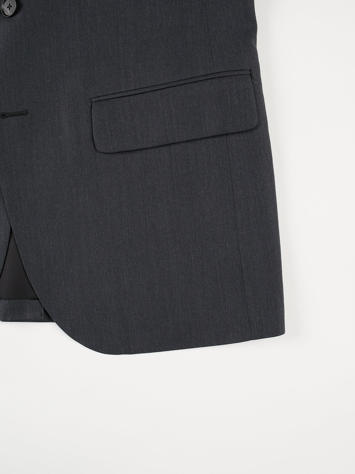 Super130's WORSTED WOOL LIGHT GABARDINE TAILORED JACKET|TOP CHARCOAL