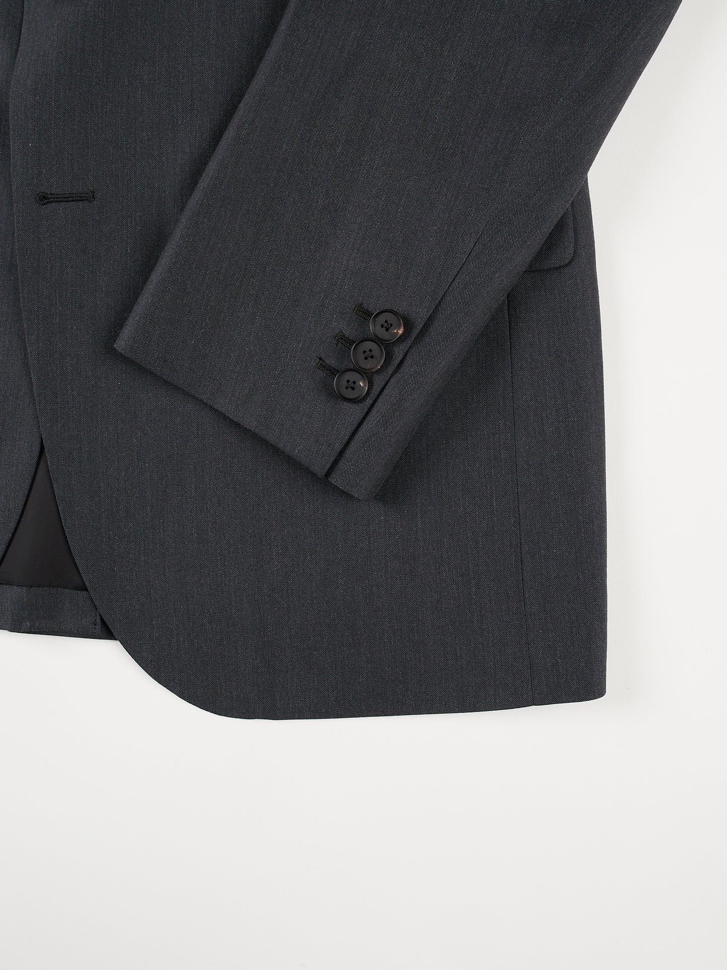 Super130's WORSTED WOOL LIGHT GABARDINE TAILORED JACKET|TOP CHARCOAL