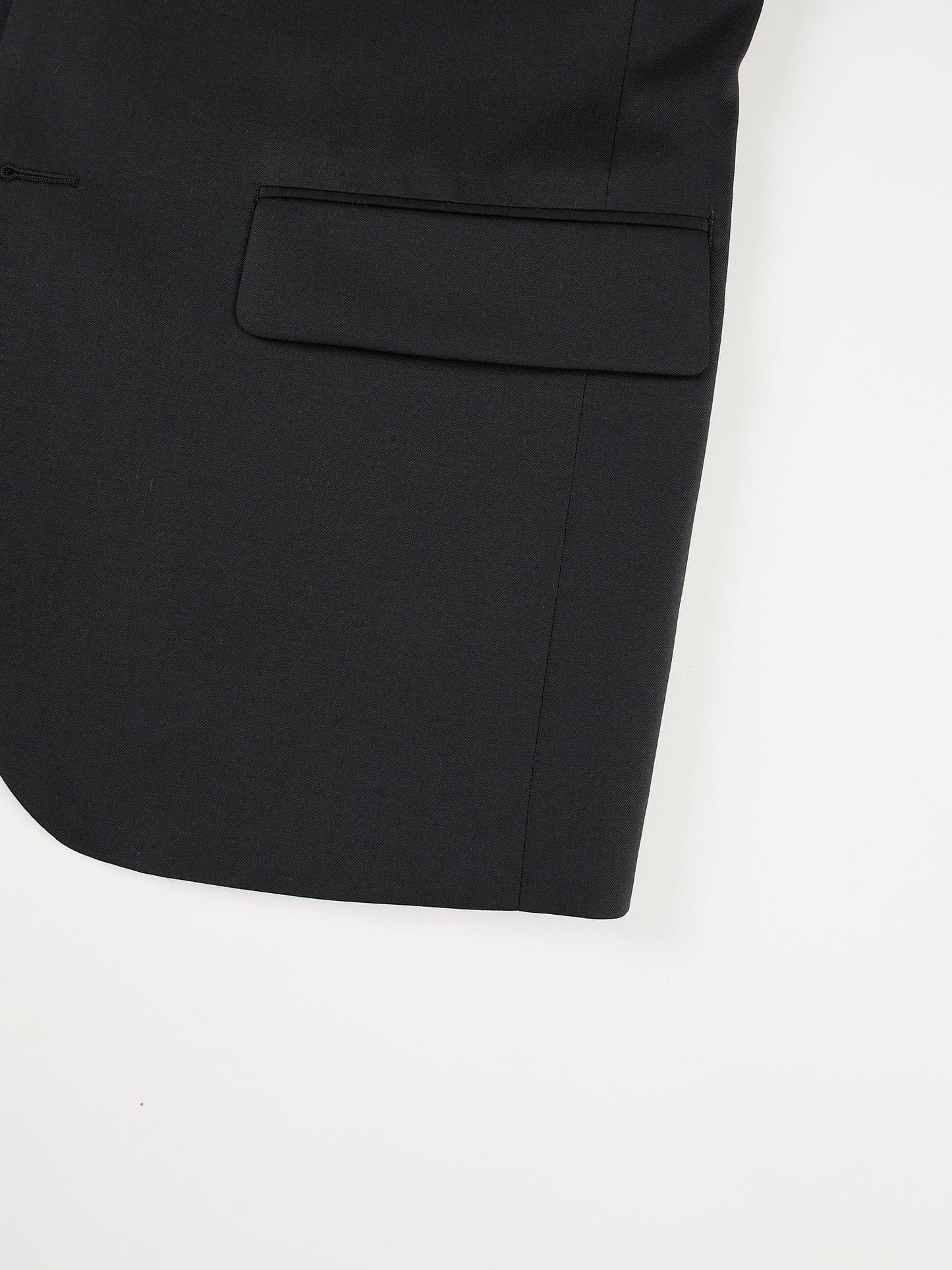 Super130's Worsted Wool Light Gabardine Tailored Jacket|Black