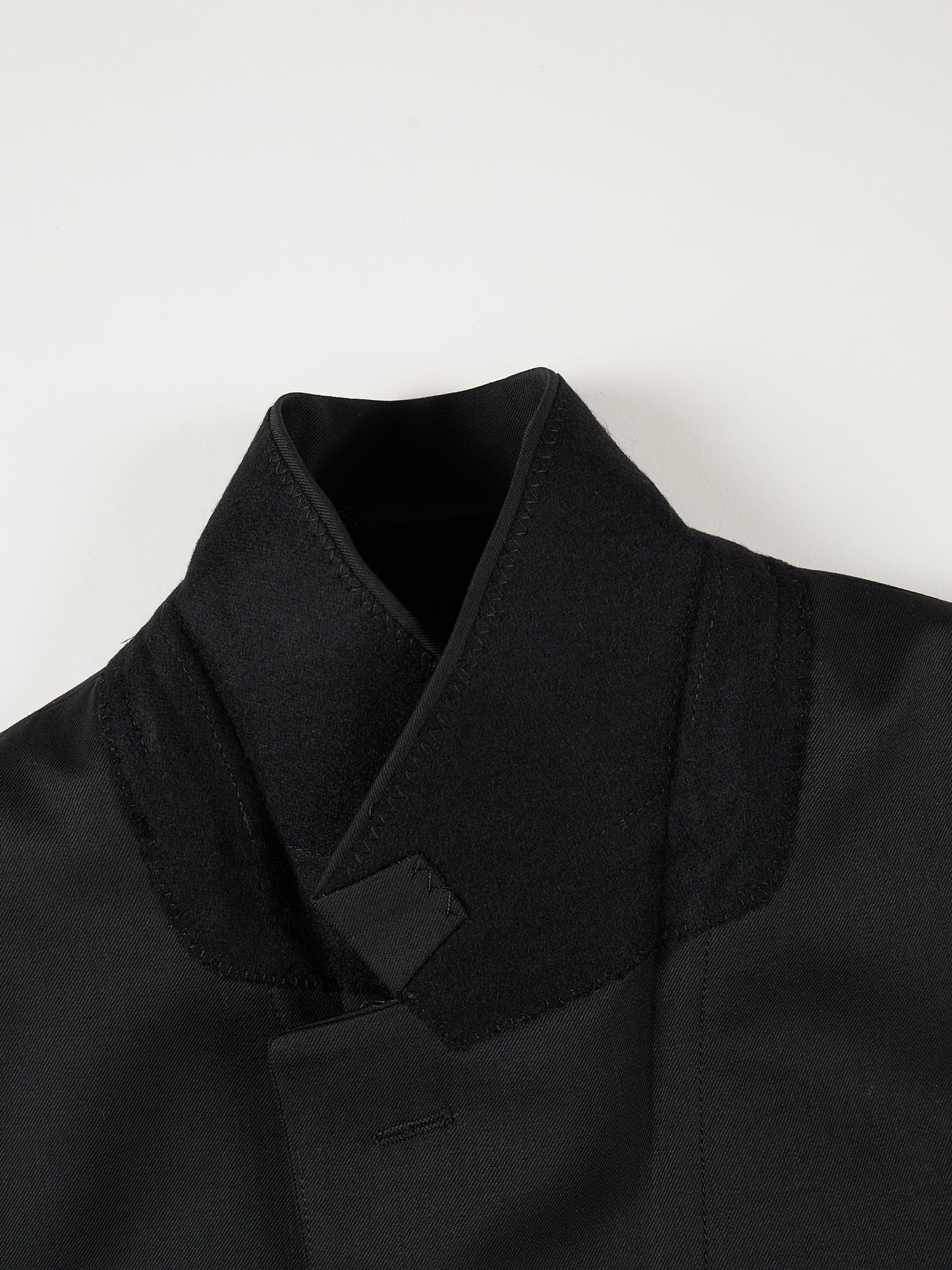 Super130's Worsted Wool Light Gabardine Tailored Jacket|Black