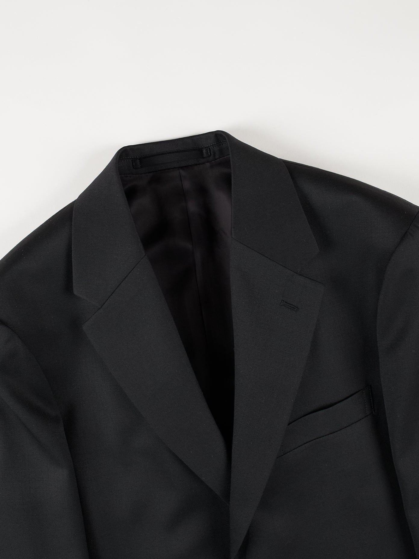 Super130's Worsted Wool Light Gabardine Tailored Jacket|Black