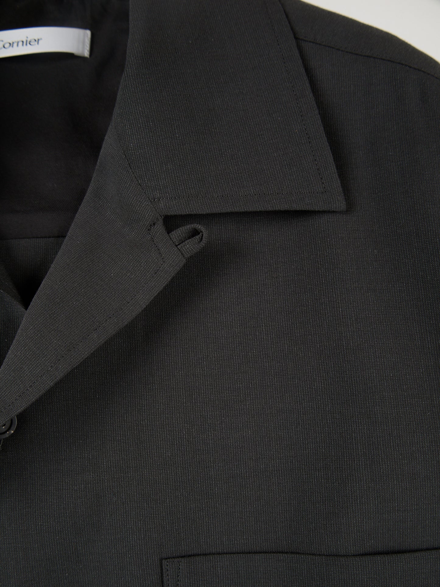 Super160's WOOL/ PAPER HALF SLEEVE SHIRTS|BLACK