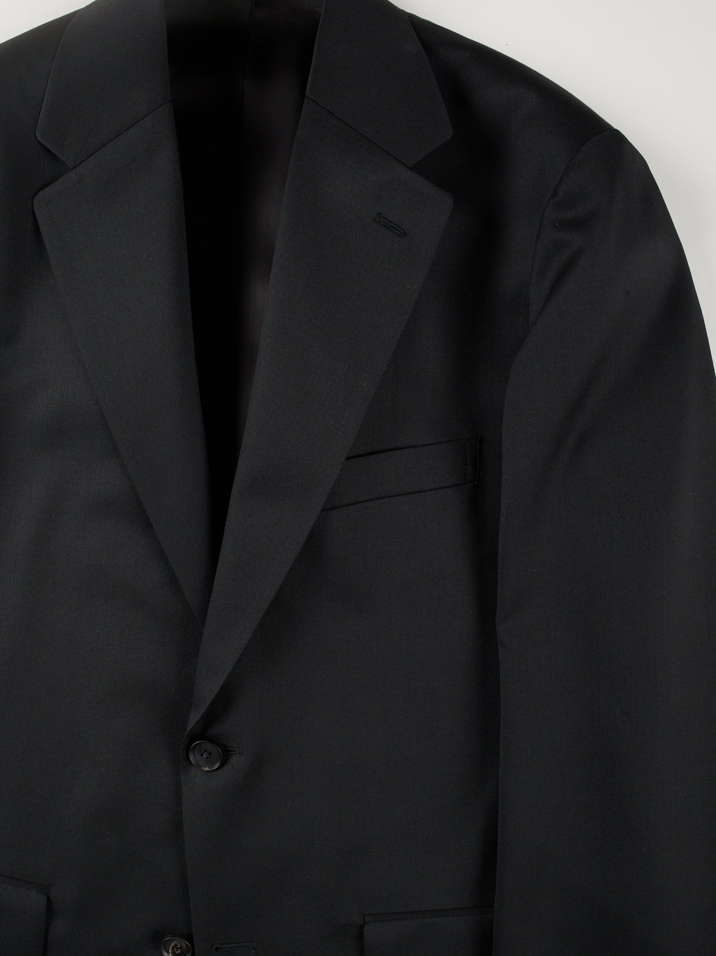 Super130's Worsted Wool Light Gabardine Tailored Jacket|Black