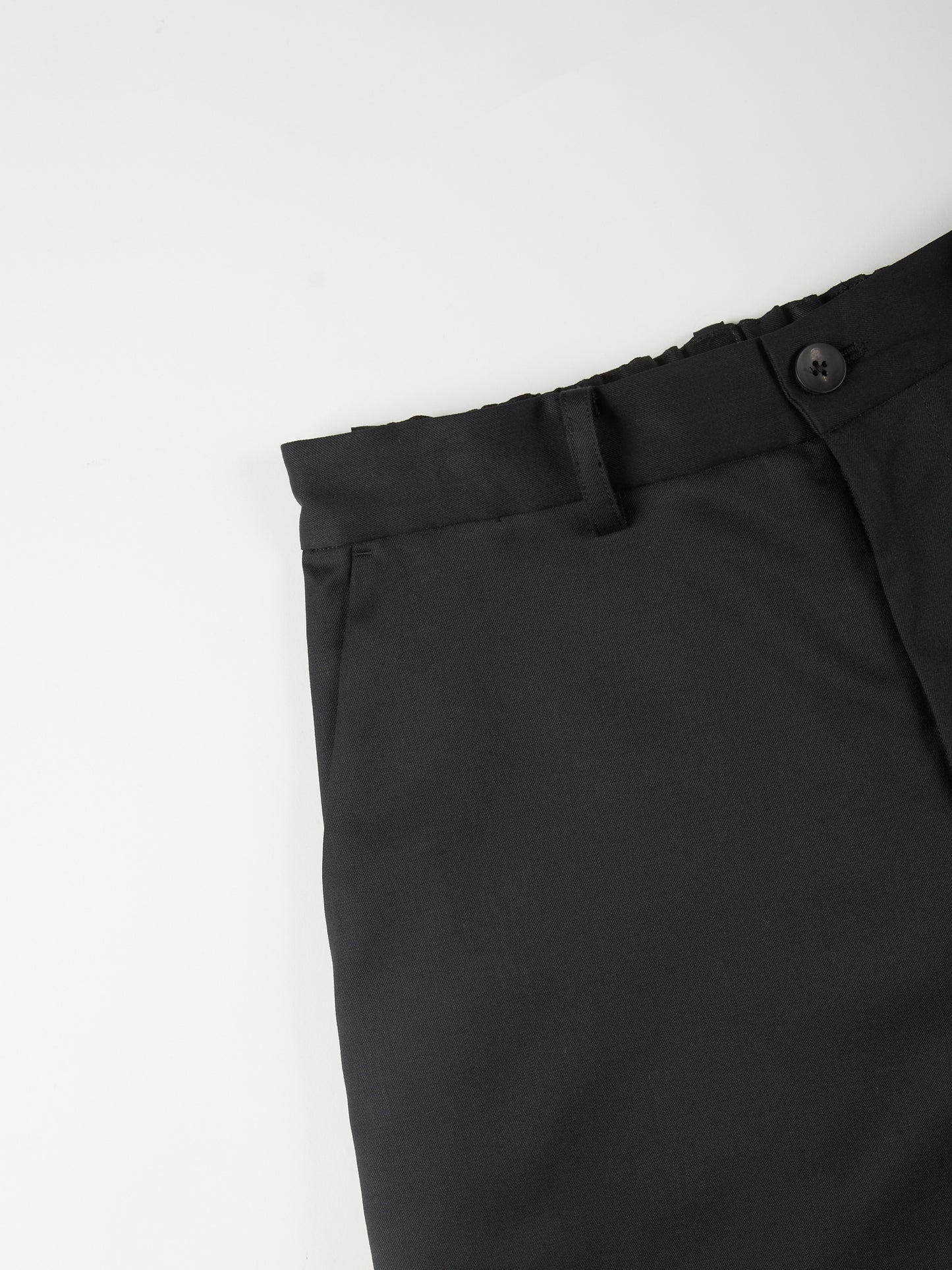 Super130's WOOL LIGHT GABARDINE SHORT PANTS|BLACK