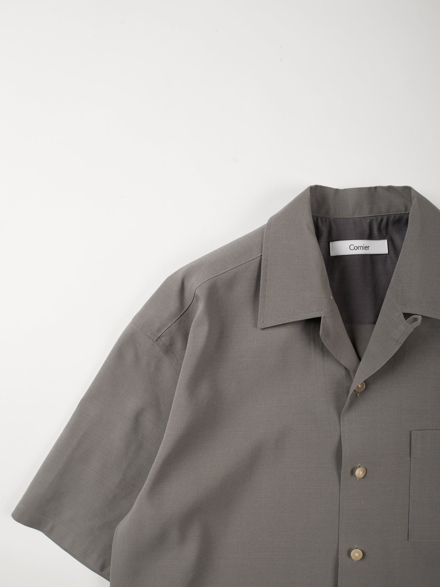 Super160's WOOL/ PAPER HALF SLEEVE SHIRTS|GRAY