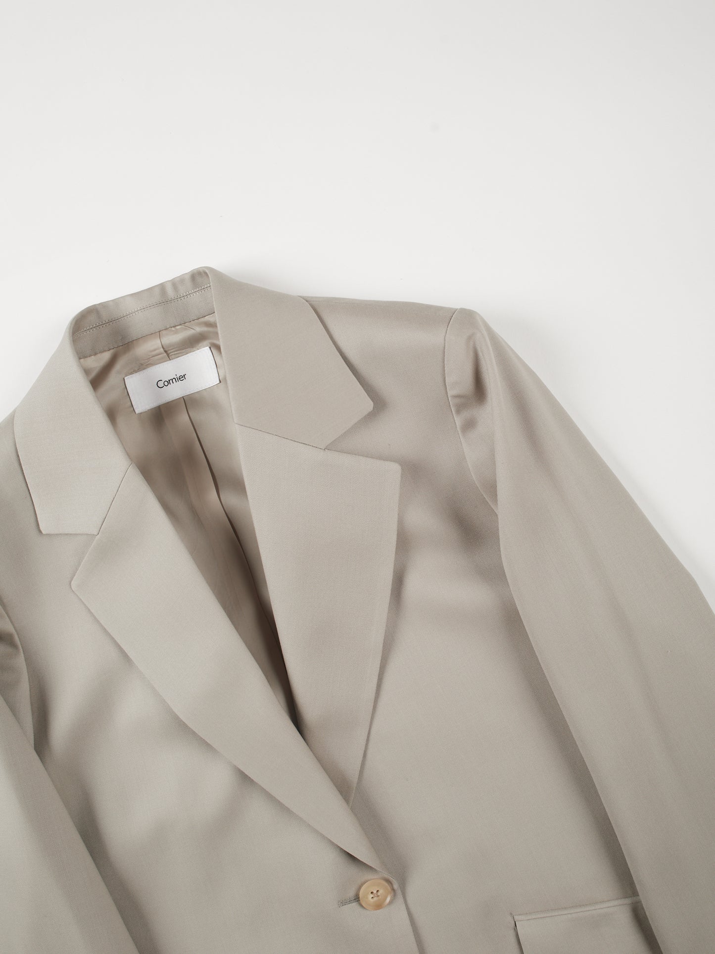 Super130's WOOL LIGHT GABARDINE TAILORED JACKET for WOMEN|DUSTY BEIGE