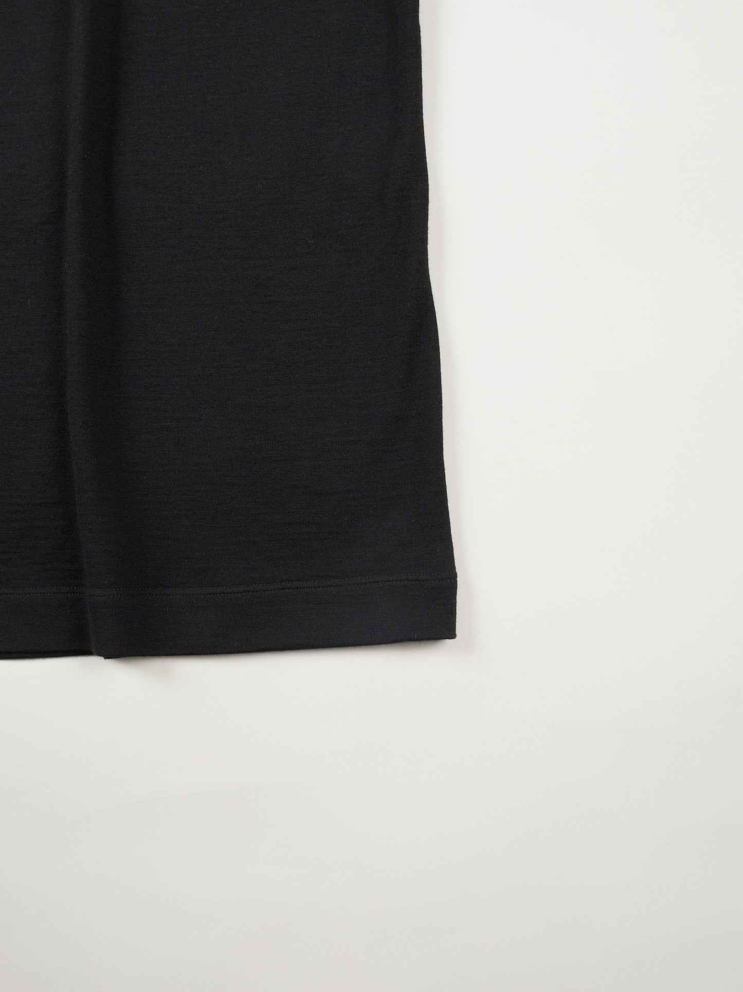 Super140's WORSTED WOOL T-SHIRTS|BLACK