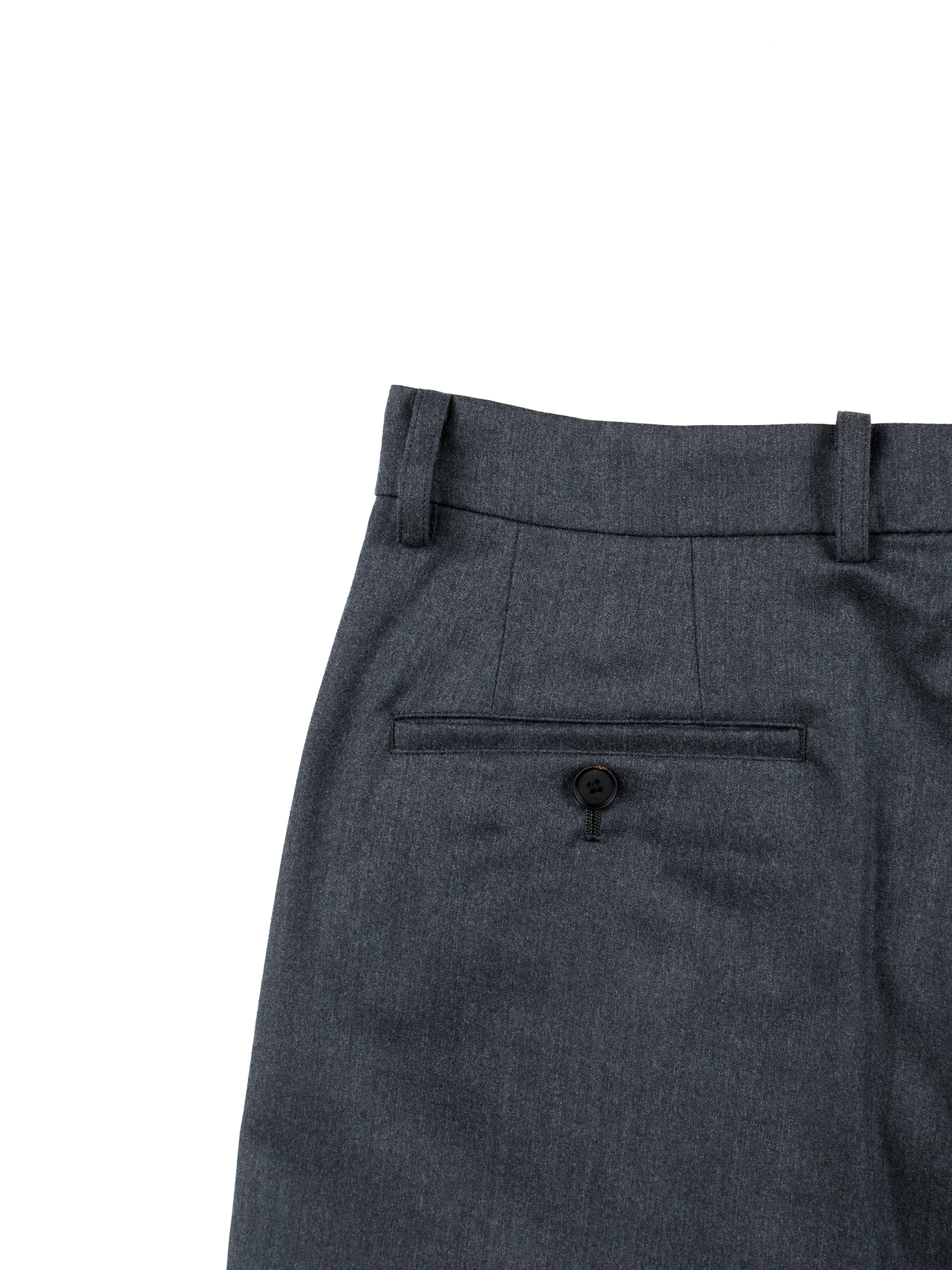 Super130's WORSTED WOOL LIGHT MILLED WIDE PANTS|TOP GRAY