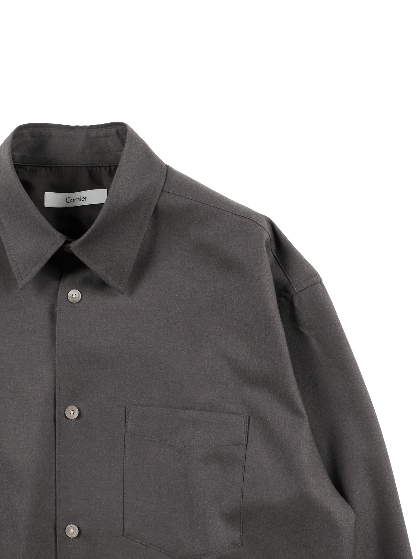 Super160's WOOL LIGHT MILLED SHIRTS|MOCHA