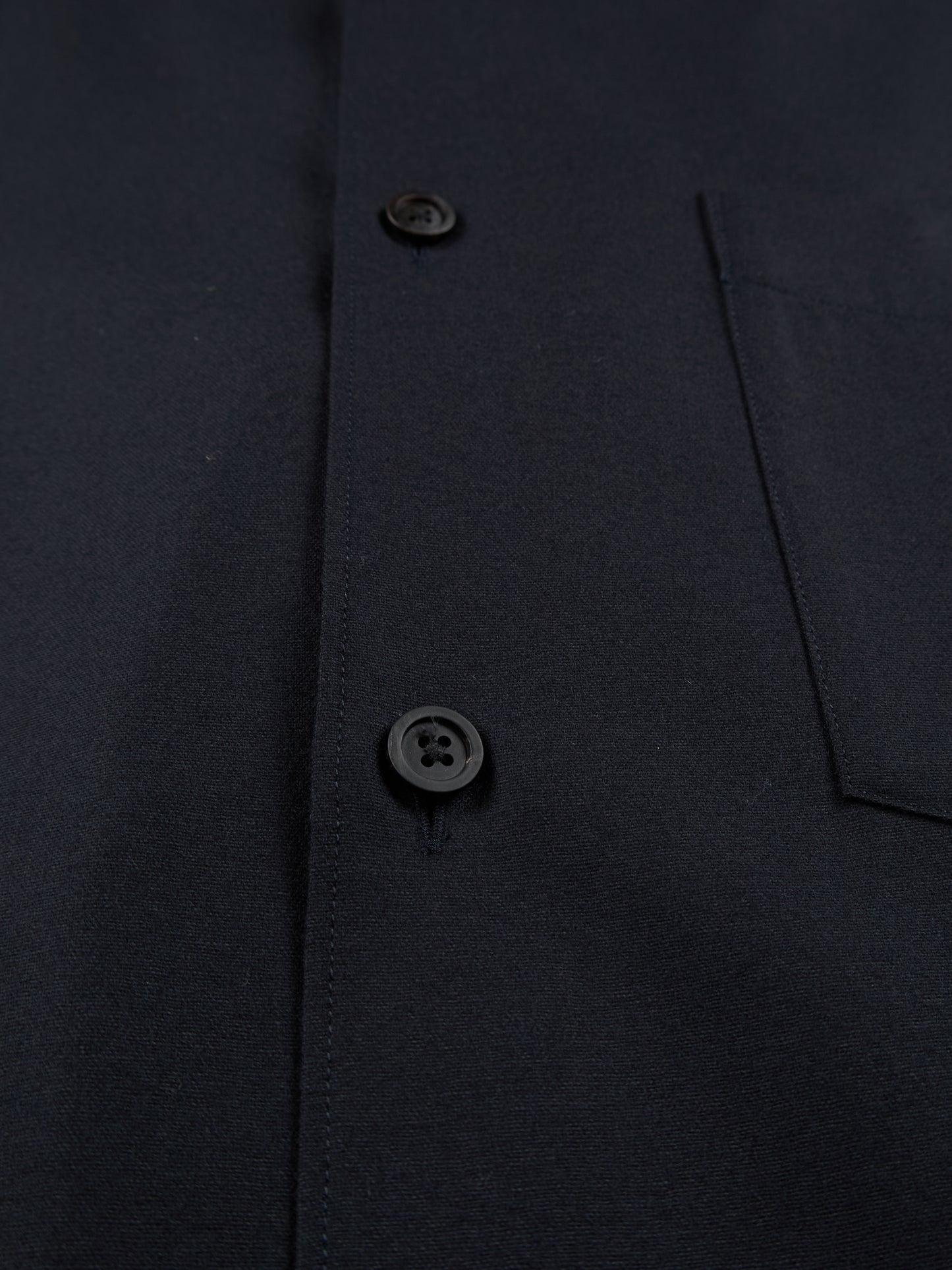 Super160's WOOL LIGHT MILLED SHIRTS|SPACE NAVY