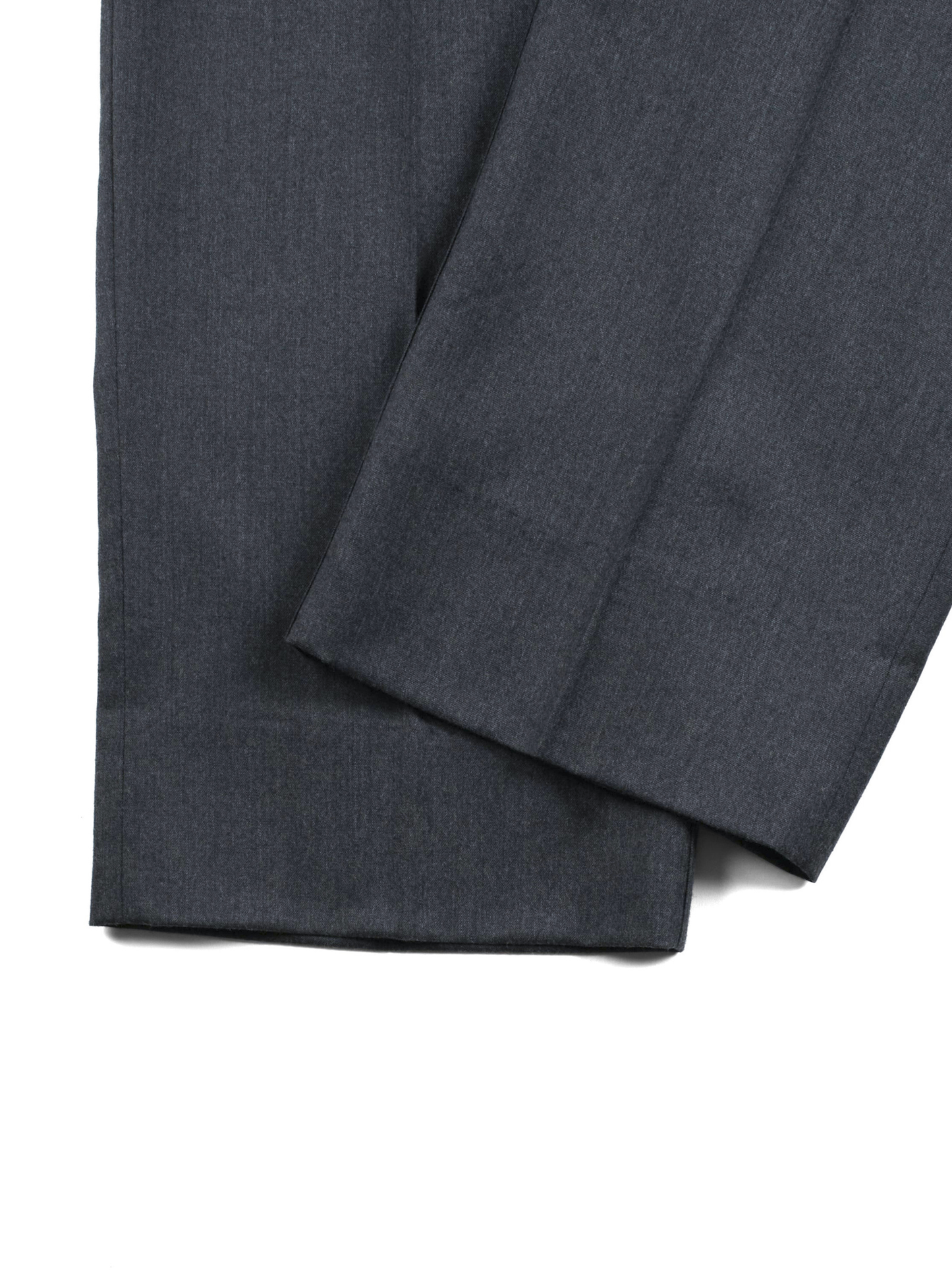 Super130's WORSTED WOOL LIGHT MILLED SLACKS|TOP GRAY