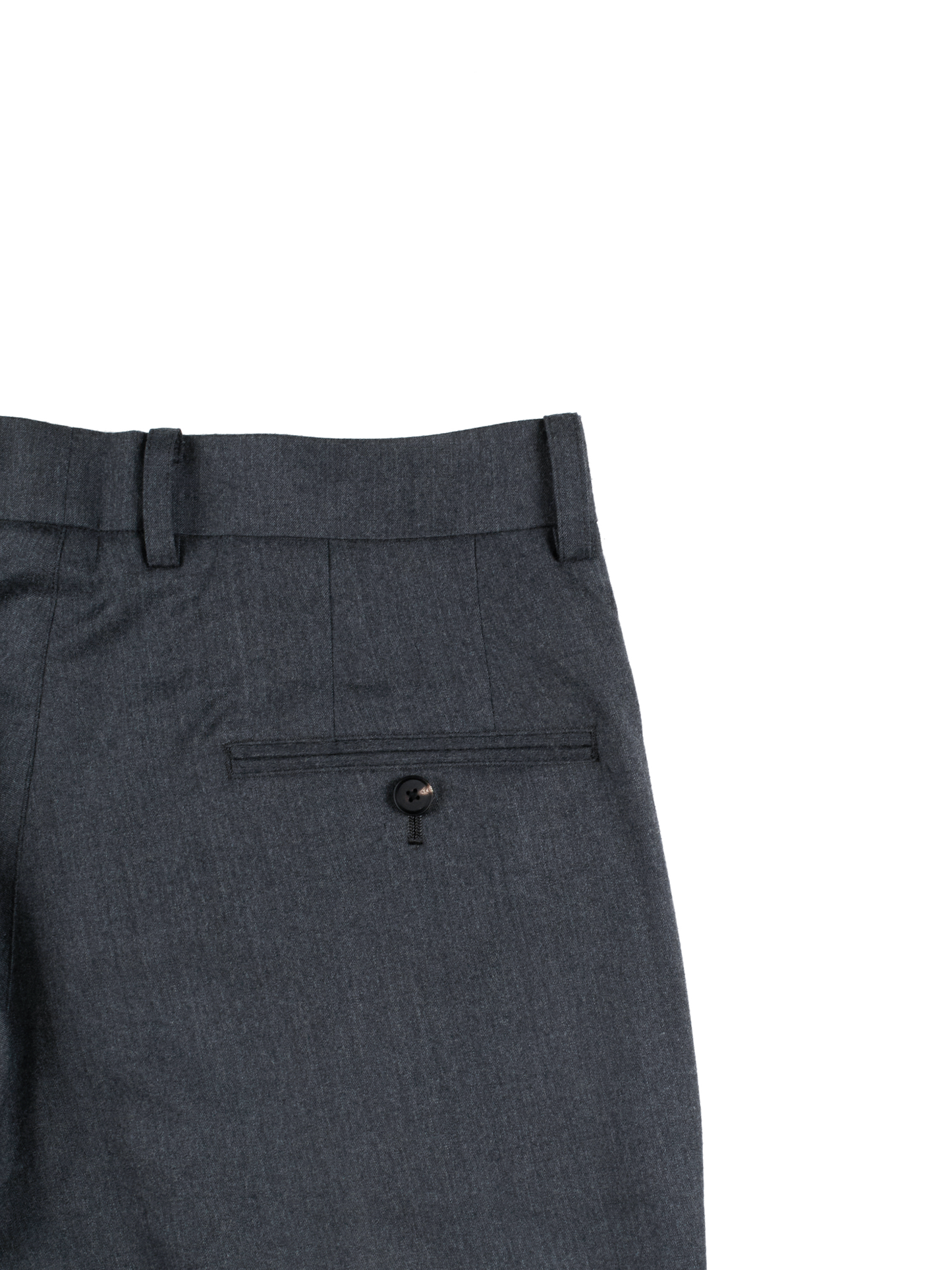 Super130's WORSTED WOOL LIGHT MILLED SLACKS|TOP GRAY