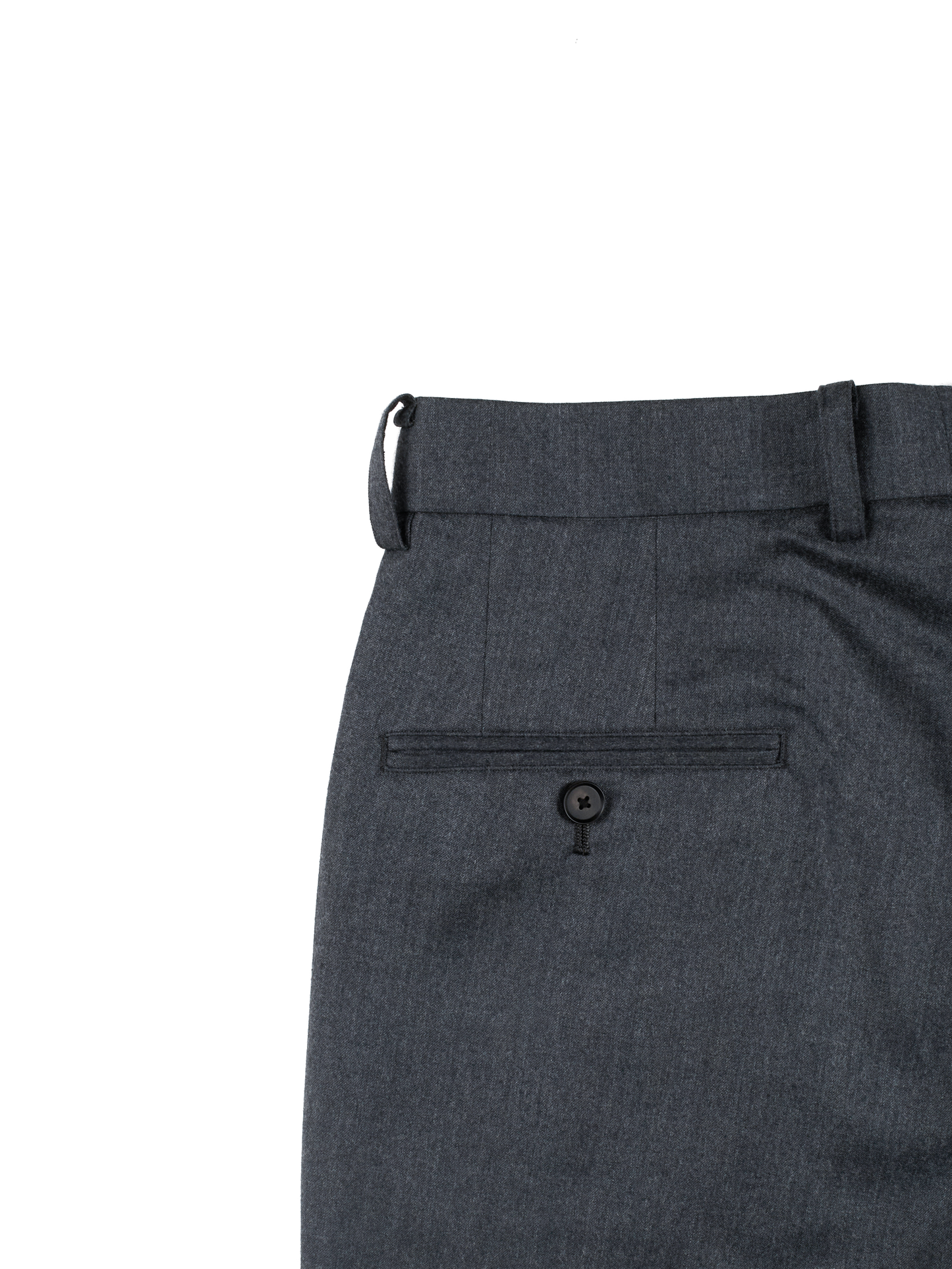 Super130's WORSTED WOOL LIGHT MILLED SLACKS|TOP GRAY