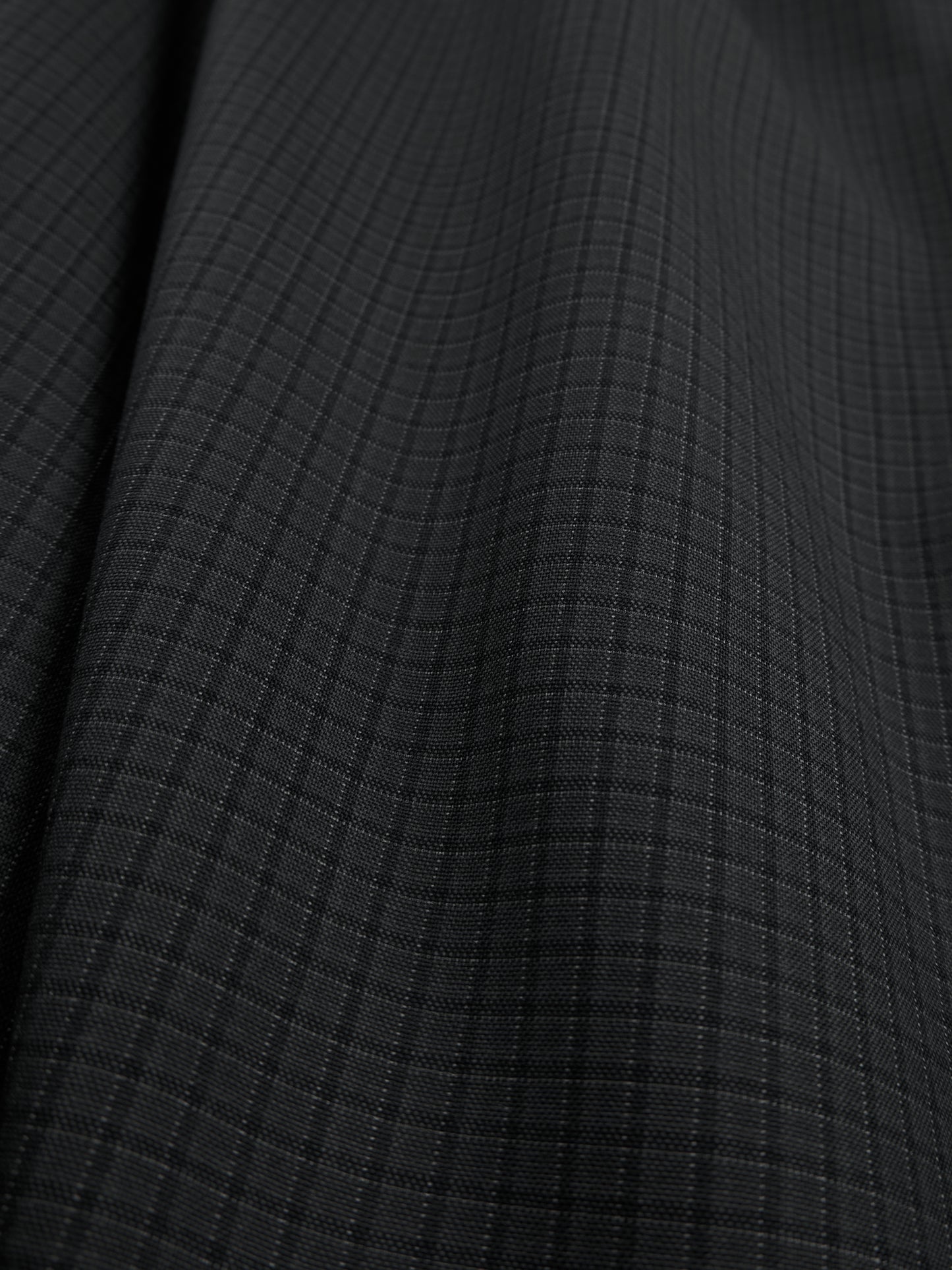 Super160's WOOL/SILK CHECK SHIRTS|BLACK CHECK