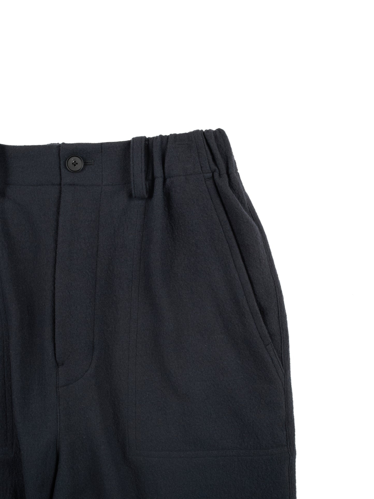 Super160's WOOL CRATER JERSEY BAKER PANTS|BLACK