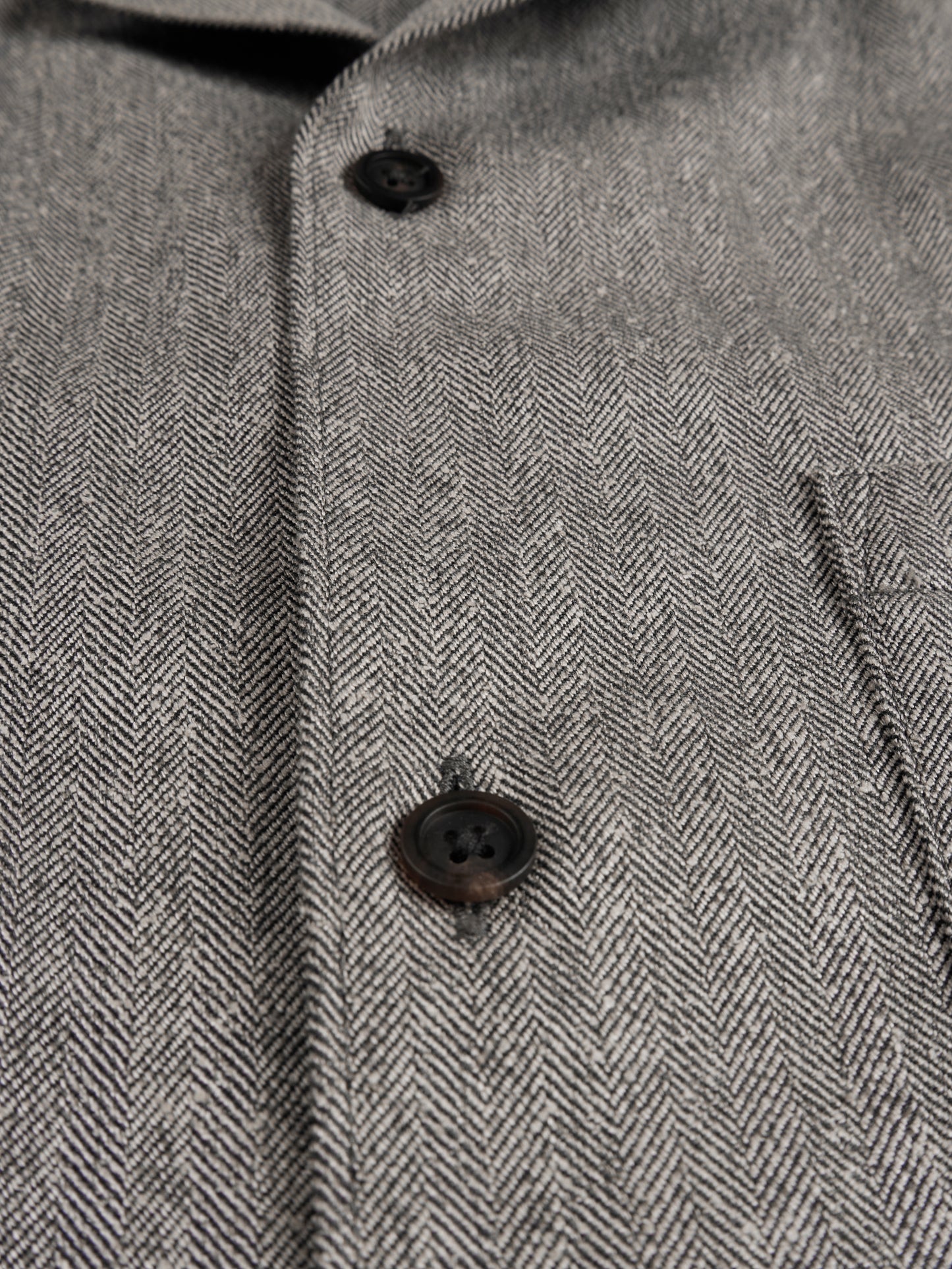 Super130's WOOL/SILK HERRINGBONE SHIRTS|BROWN