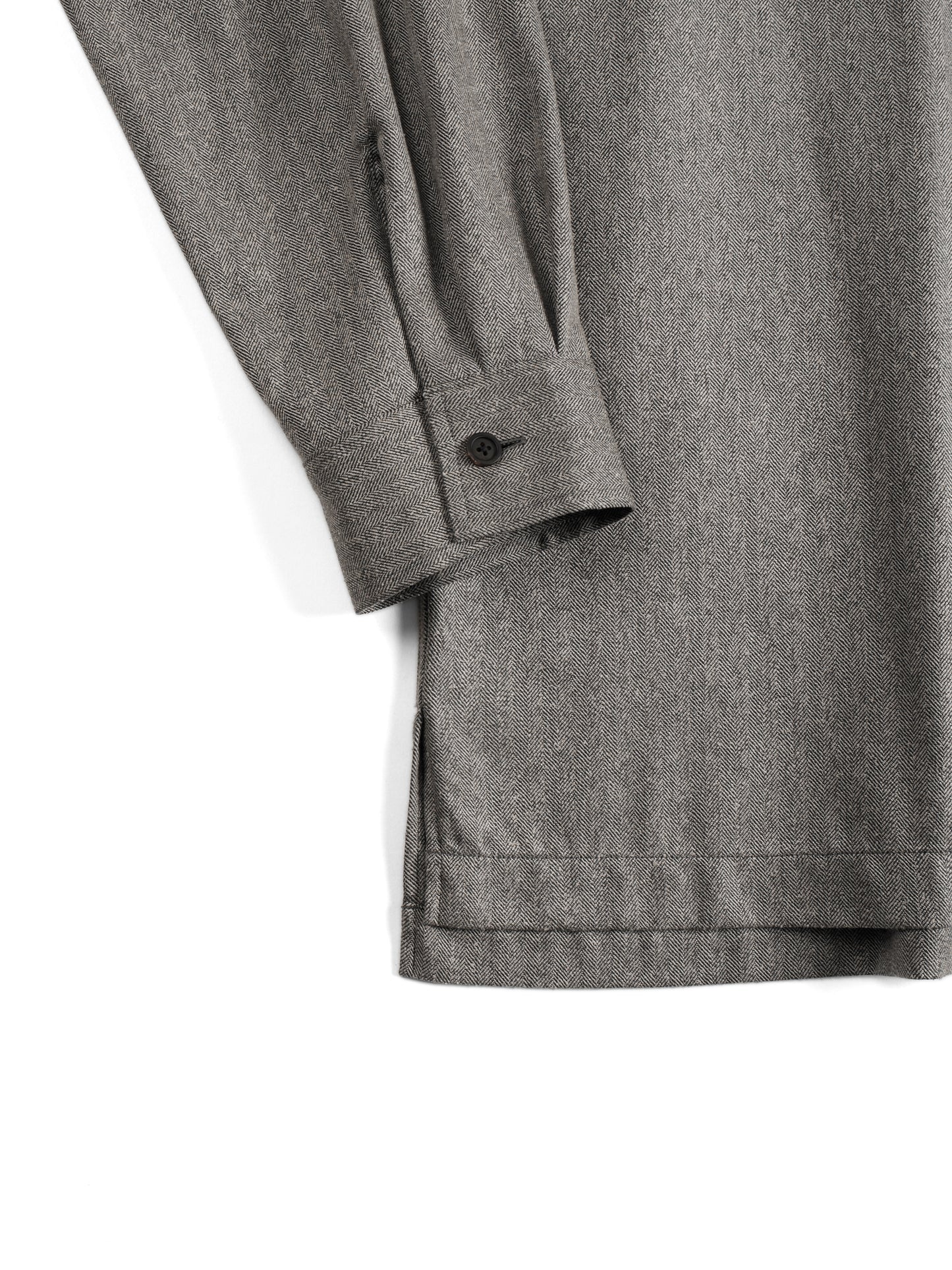 Super130's WOOL/SILK HERRINGBONE SHIRTS|BROWN
