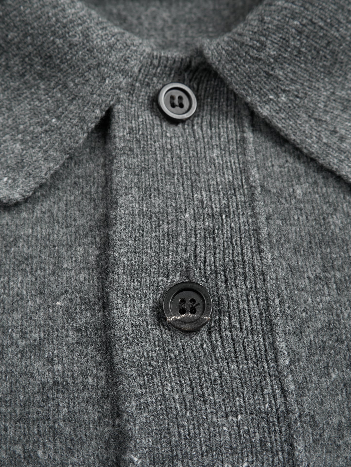 Super170's WOOL KNIT POLO SHIRTS|M.GRAY