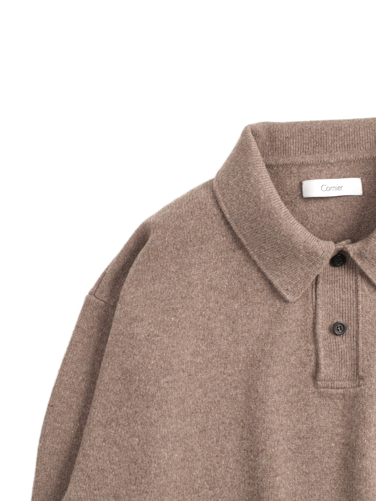 Super170's WOOL KNIT POLO SHIRTS|TOP BROWN