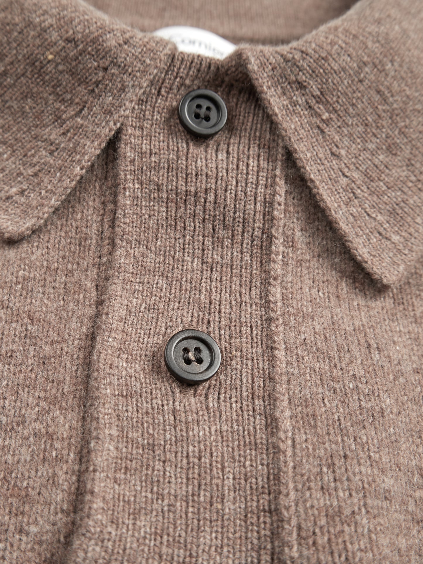 Super170's WOOL KNIT POLO SHIRTS|TOP BROWN