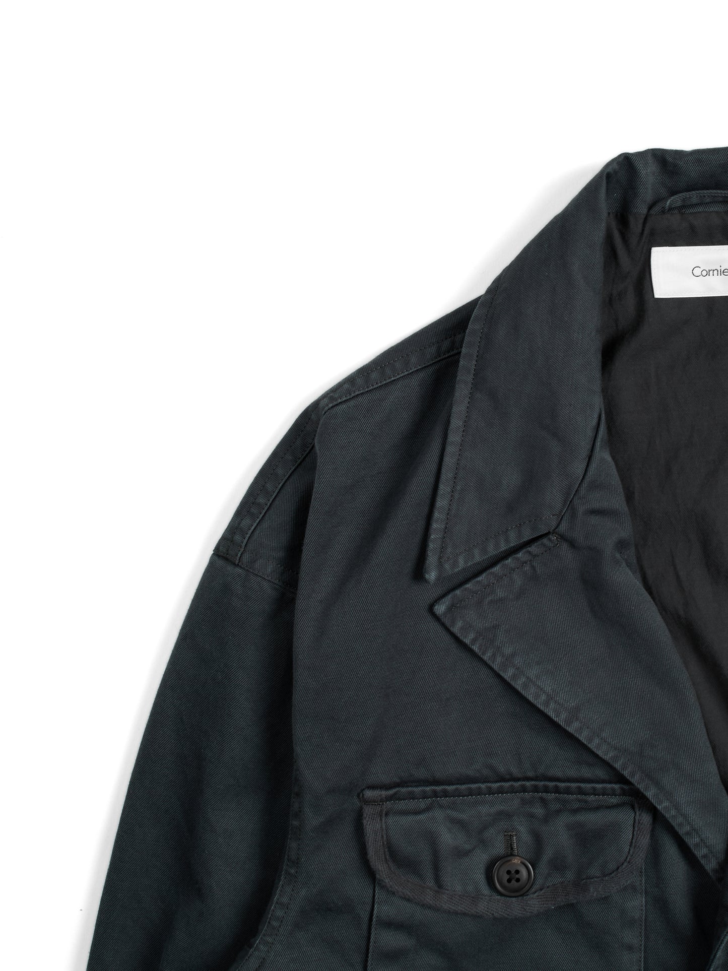 GARMENT DYED FINX/ZIMBABWE COTTON TWILL M-43 FIELD JKT|INK BLACK