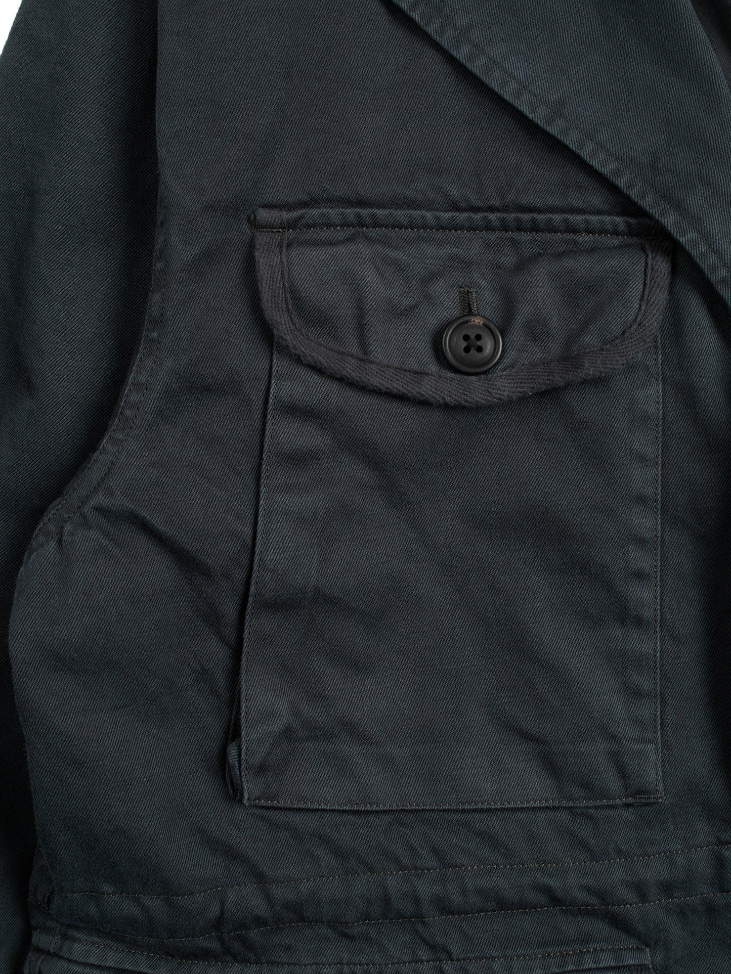 GARMENT DYED FINX/ZIMBABWE COTTON TWILL M-43 FIELD JKT|INK BLACK
