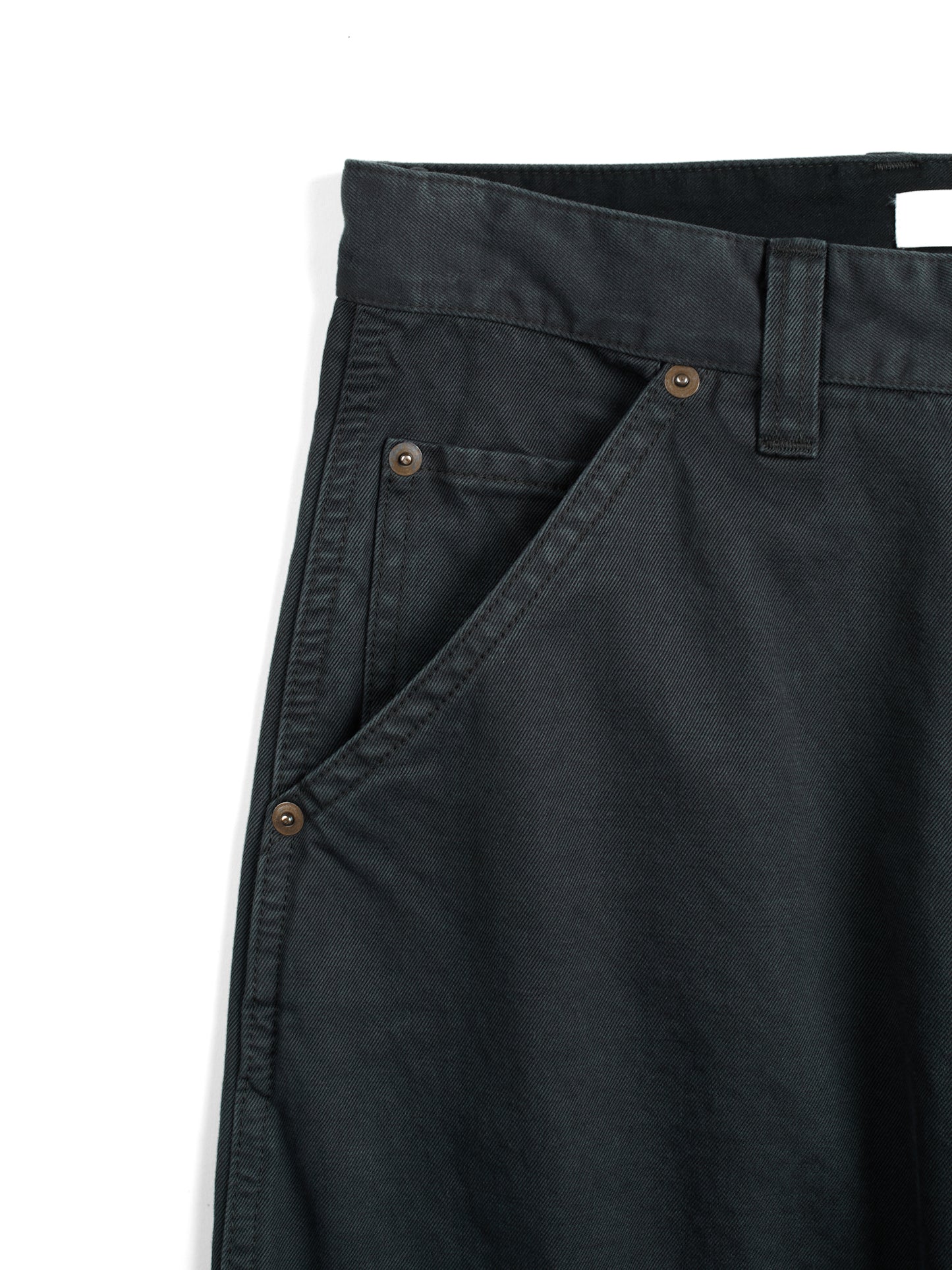 GARMENT DYED FINX/ZIMBABWE COTTON TWILL PAINTER PANTS|INK BLACK