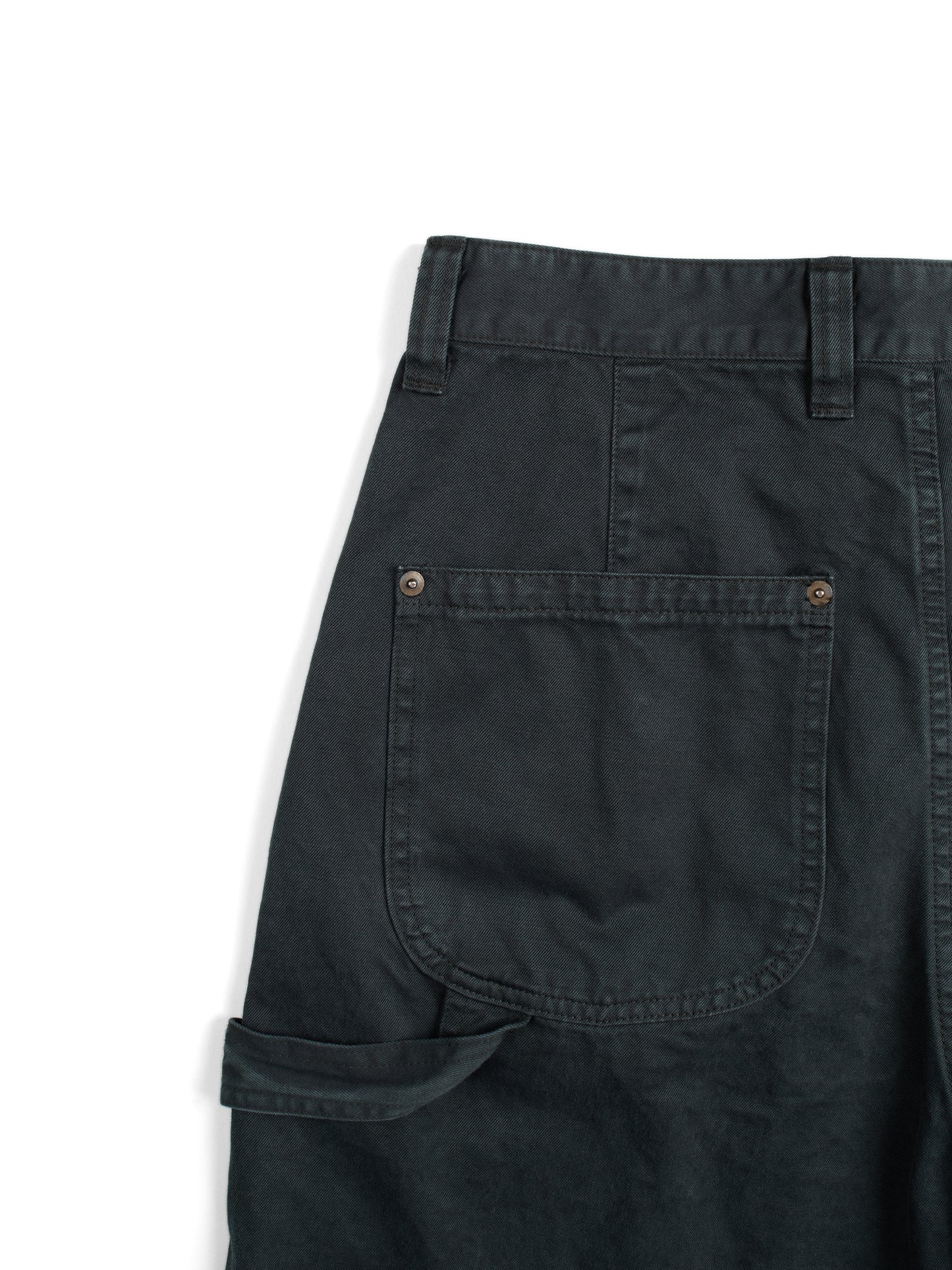 GARMENT DYED FINX/ZIMBABWE COTTON TWILL PAINTER PANTS|INK BLACK