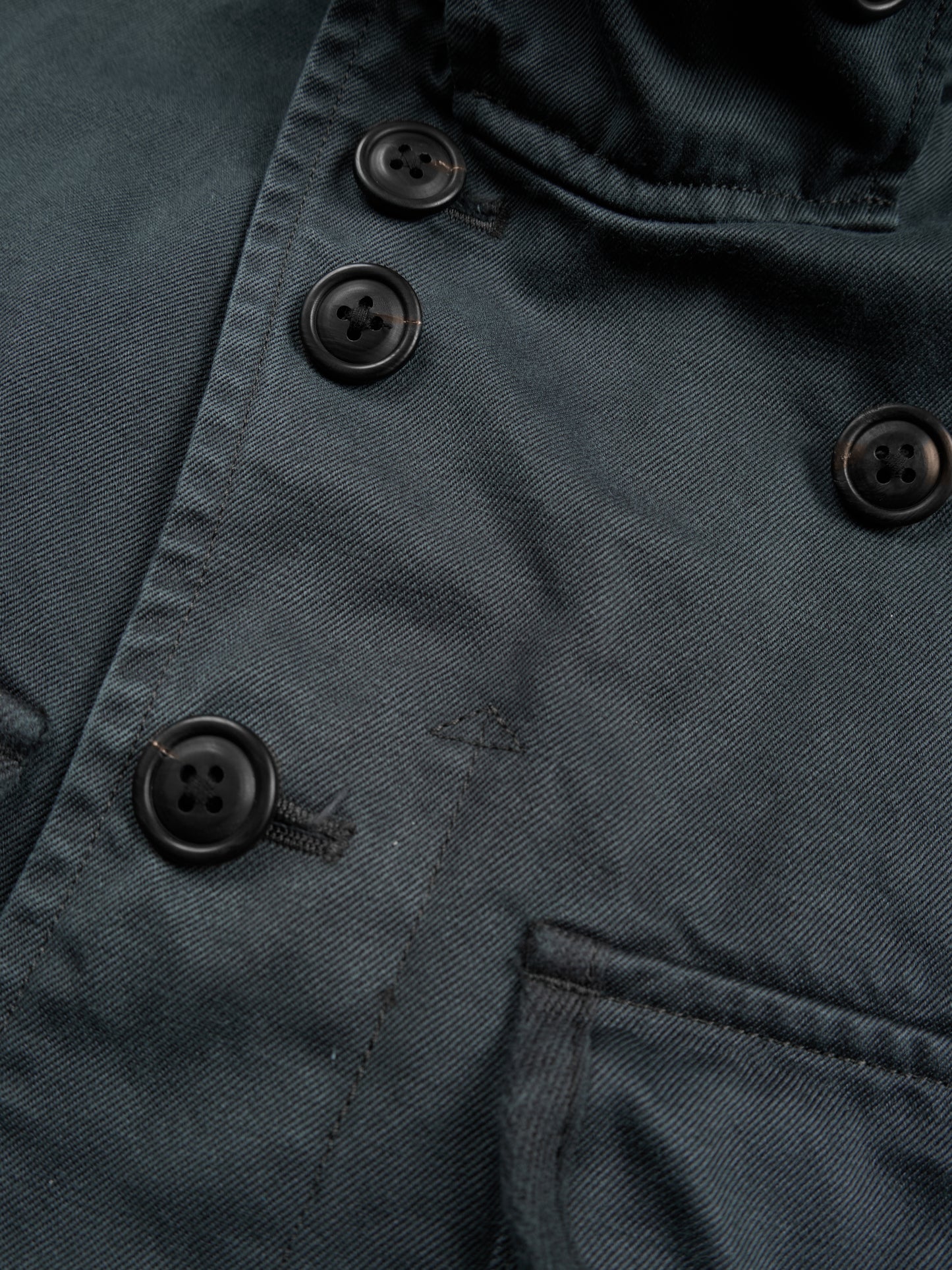 GARMENT DYED FINX/ZIMBABWE COTTON TWILL M-43 FIELD JKT|INK BLACK