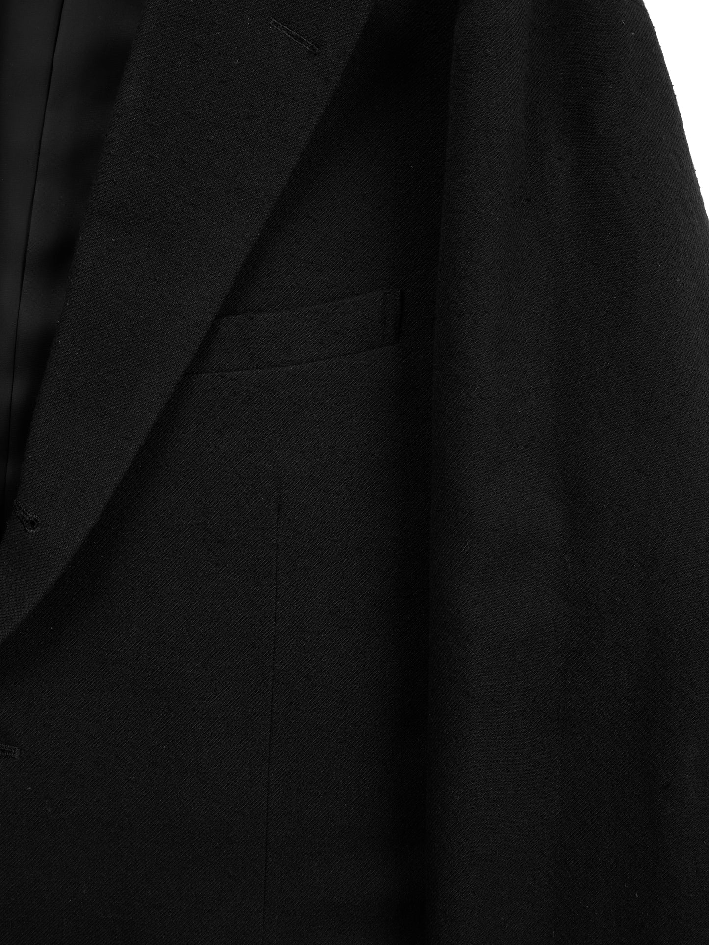 Super140's WOOL SILK NEP OVERSIZED JACKET|BLACK