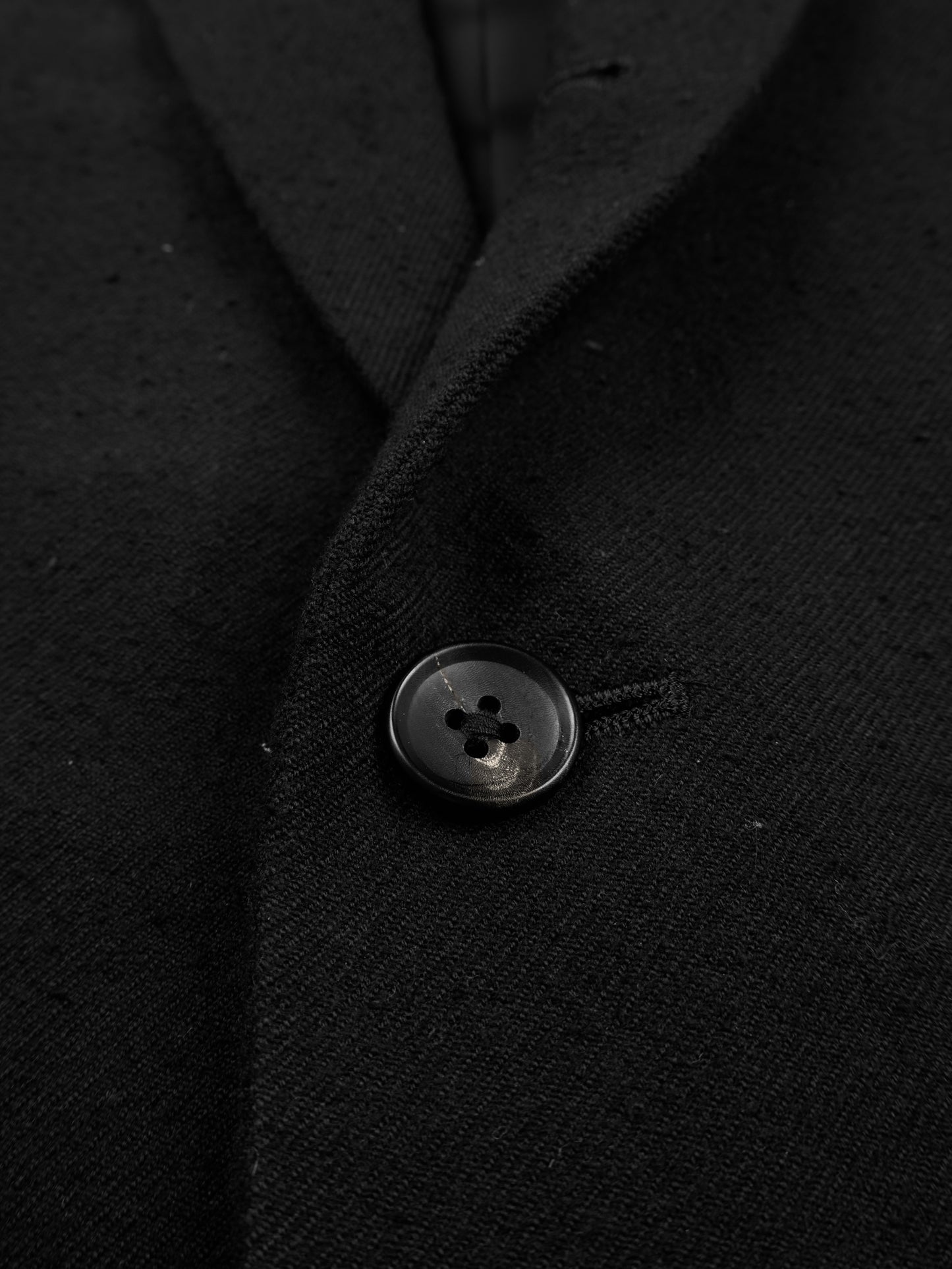 Super140's WOOL SILK NEP OVERSIZED JACKET|BLACK