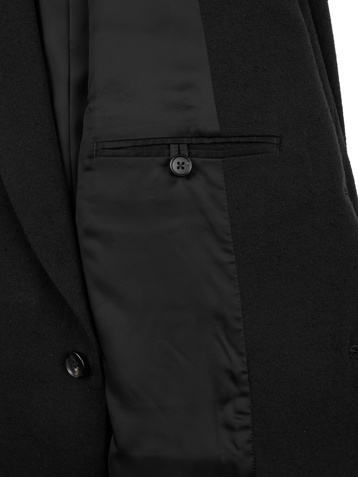 Super140's WOOL SILK NEP OVERSIZED JACKET|BLACK