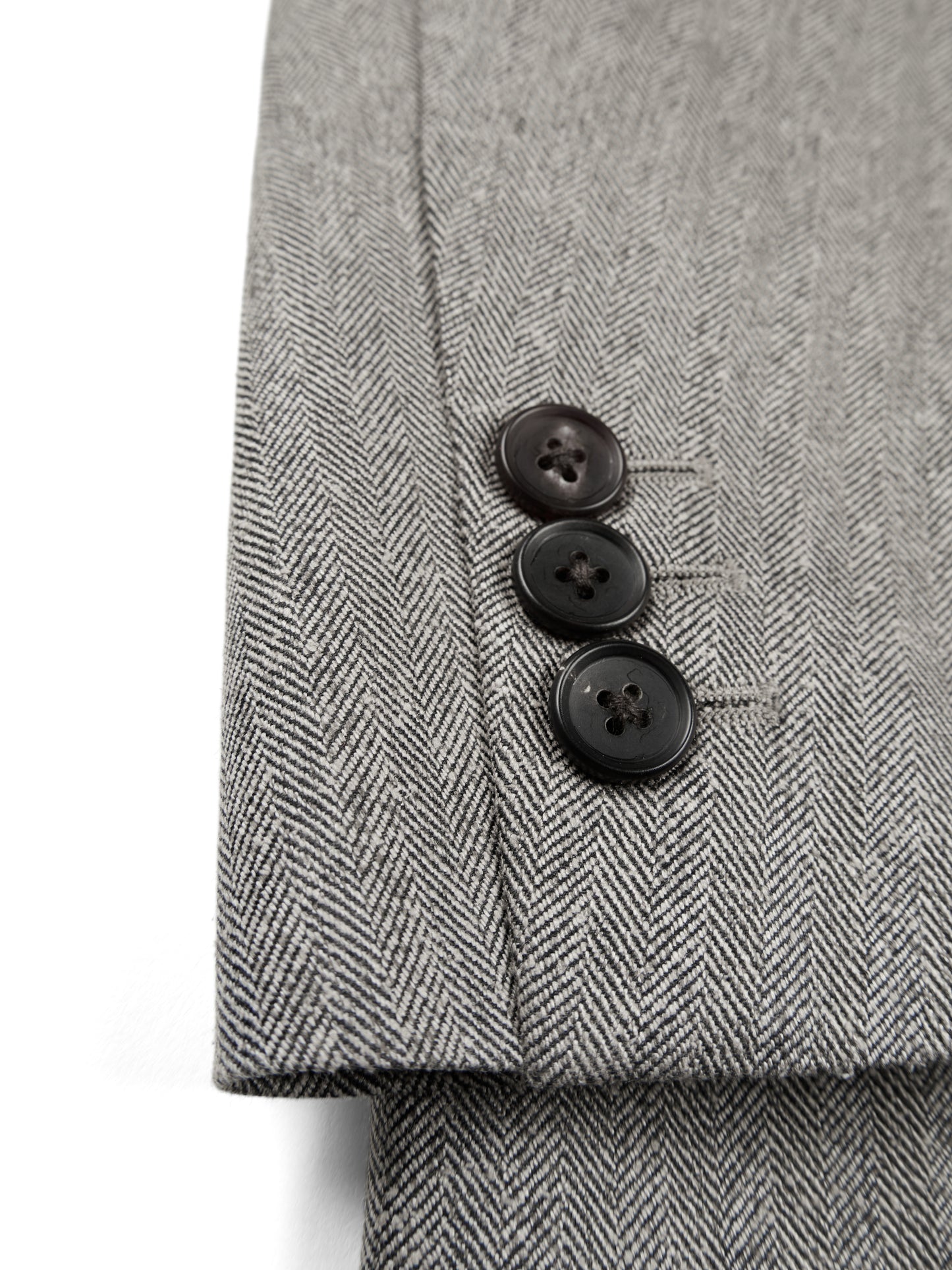 Super130's WOOL/SILK HERRINGBONE DOUBLE BREASTED JACKET|BROWN