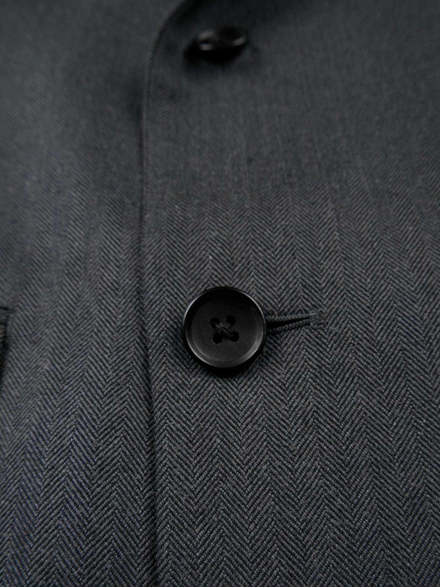 Super130's WOOL/SILK HERRINGBONE DOUBLE BREASTED JACKET|CHARCOAL