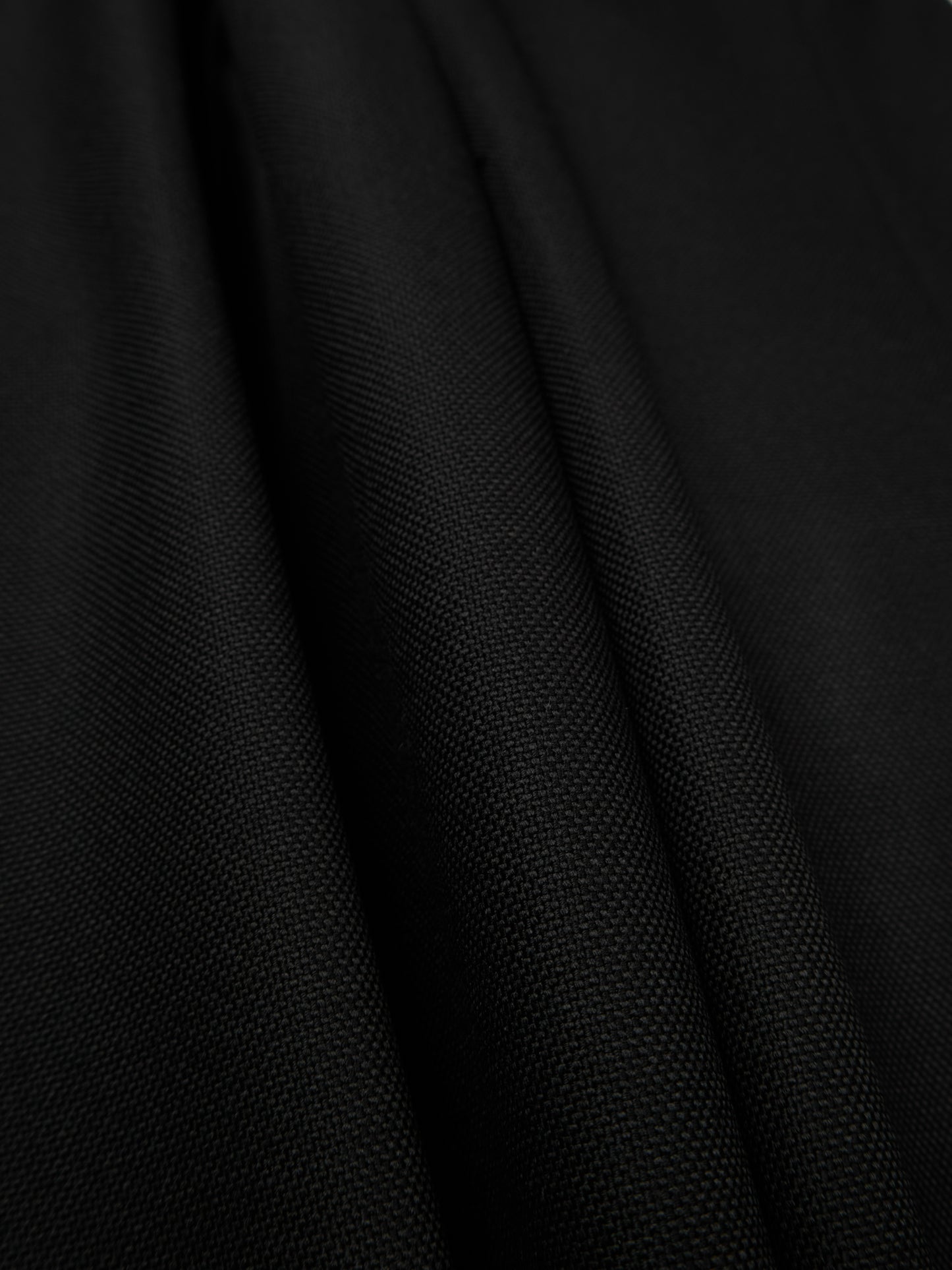 Super140's WOOL MAT SLACKS|BLACK