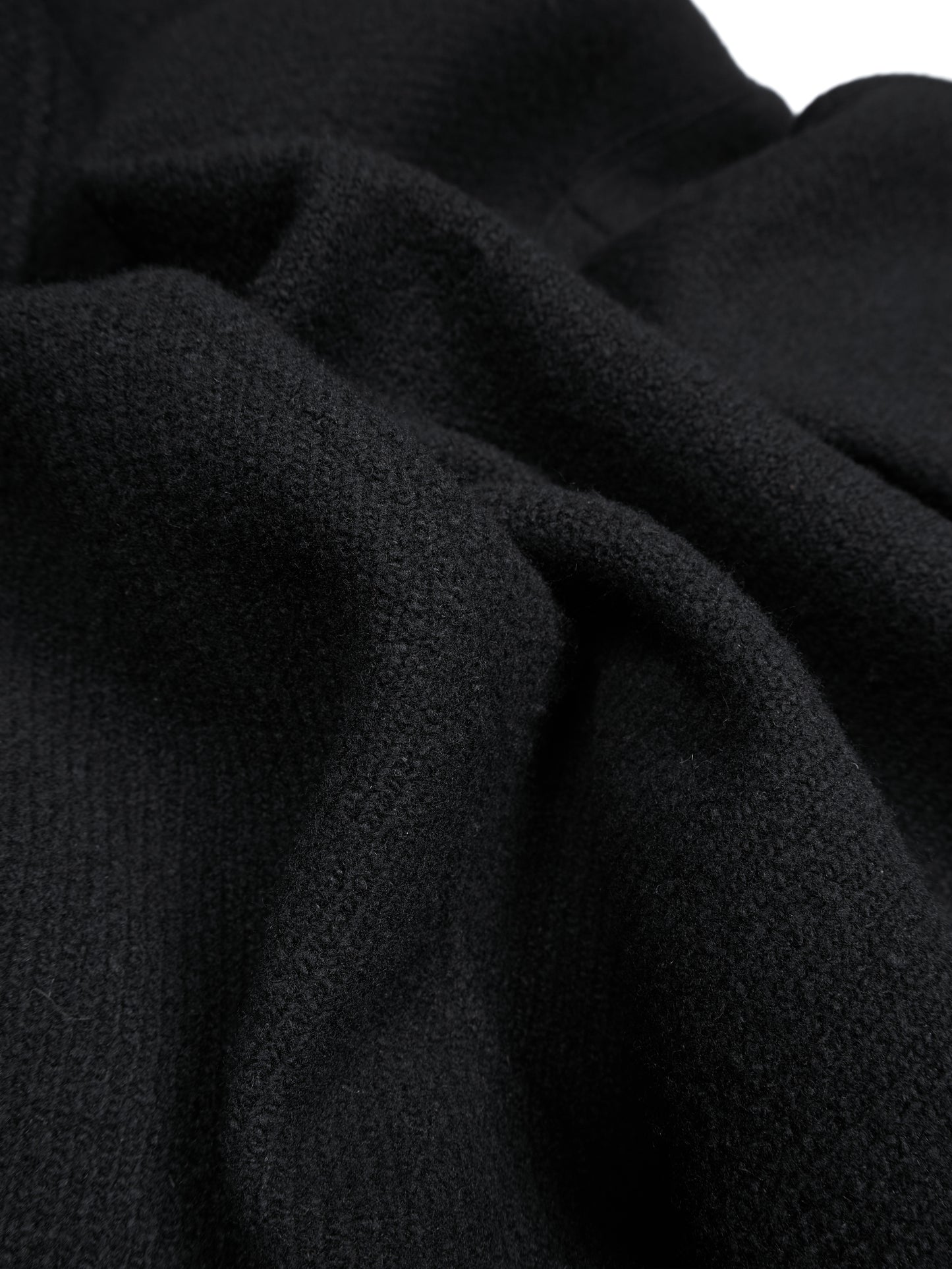 Super140's WOOL /LINEN TWISTED TWEED HOODED COAT|BLACK