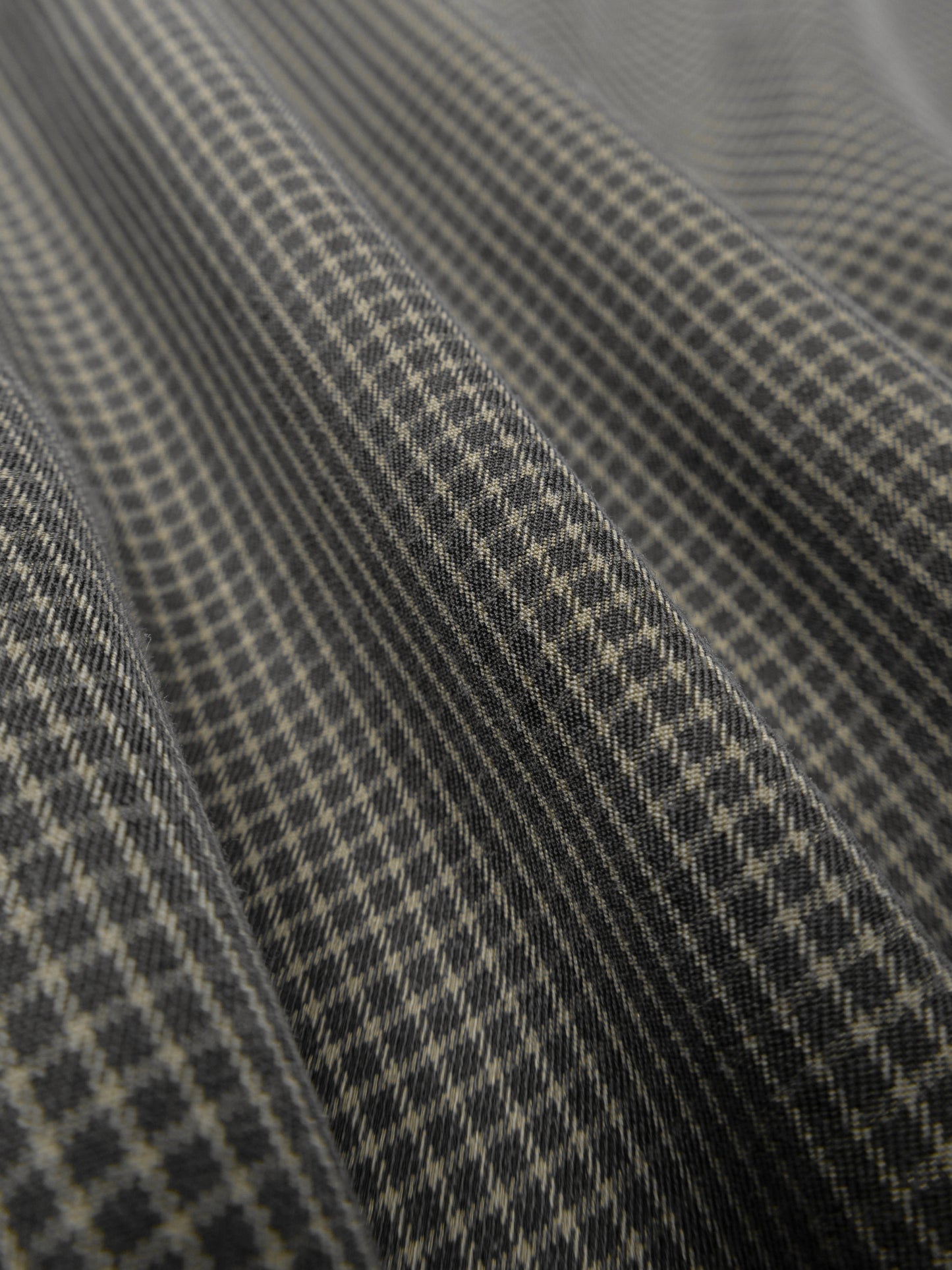 SILK GABARDINE CHECK SHIRTS|BROWN CHECK