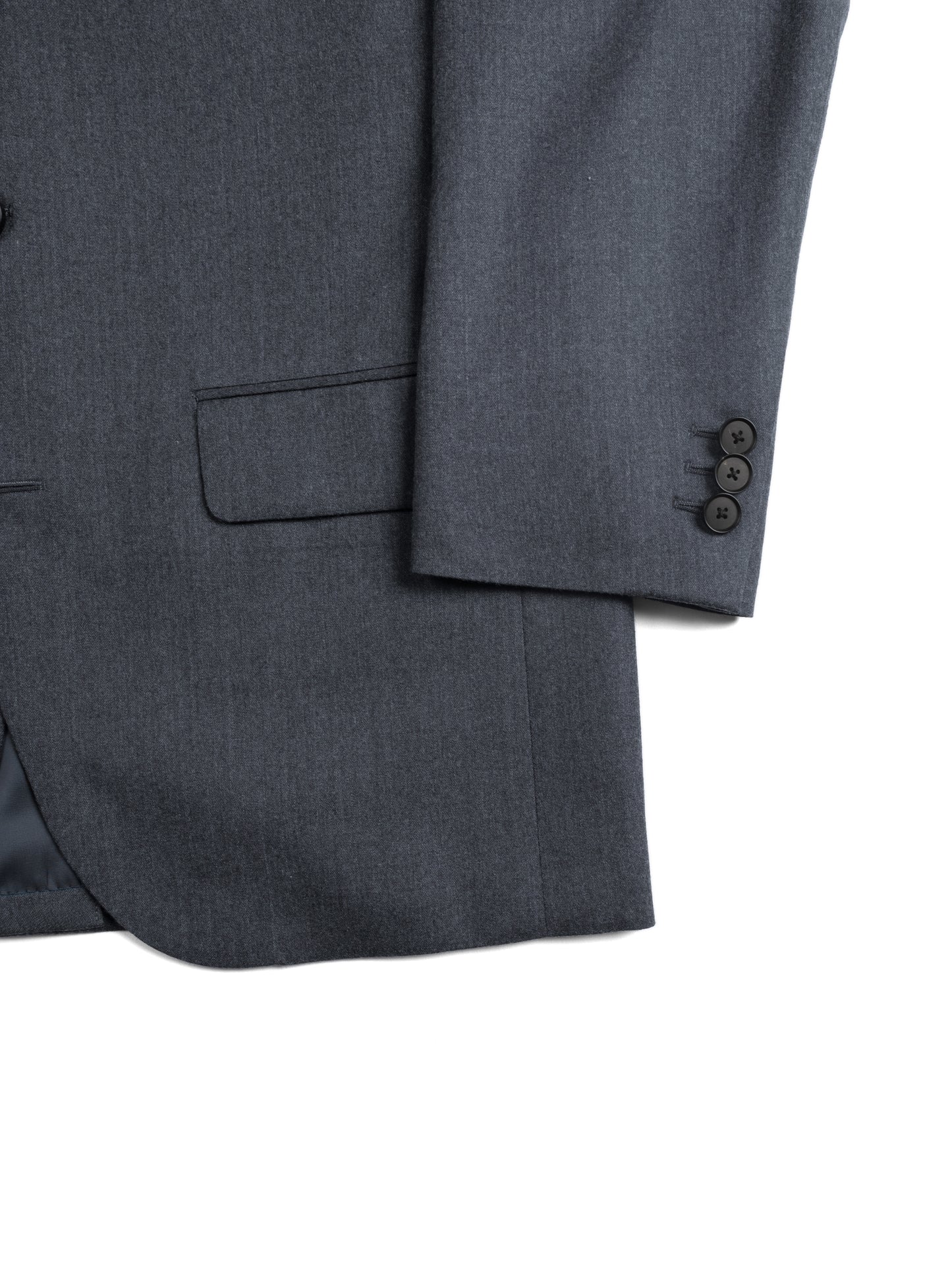 Super130's WORSTED WOOL LIGHT MILLED TAILORED JACKET|TOP GRAY