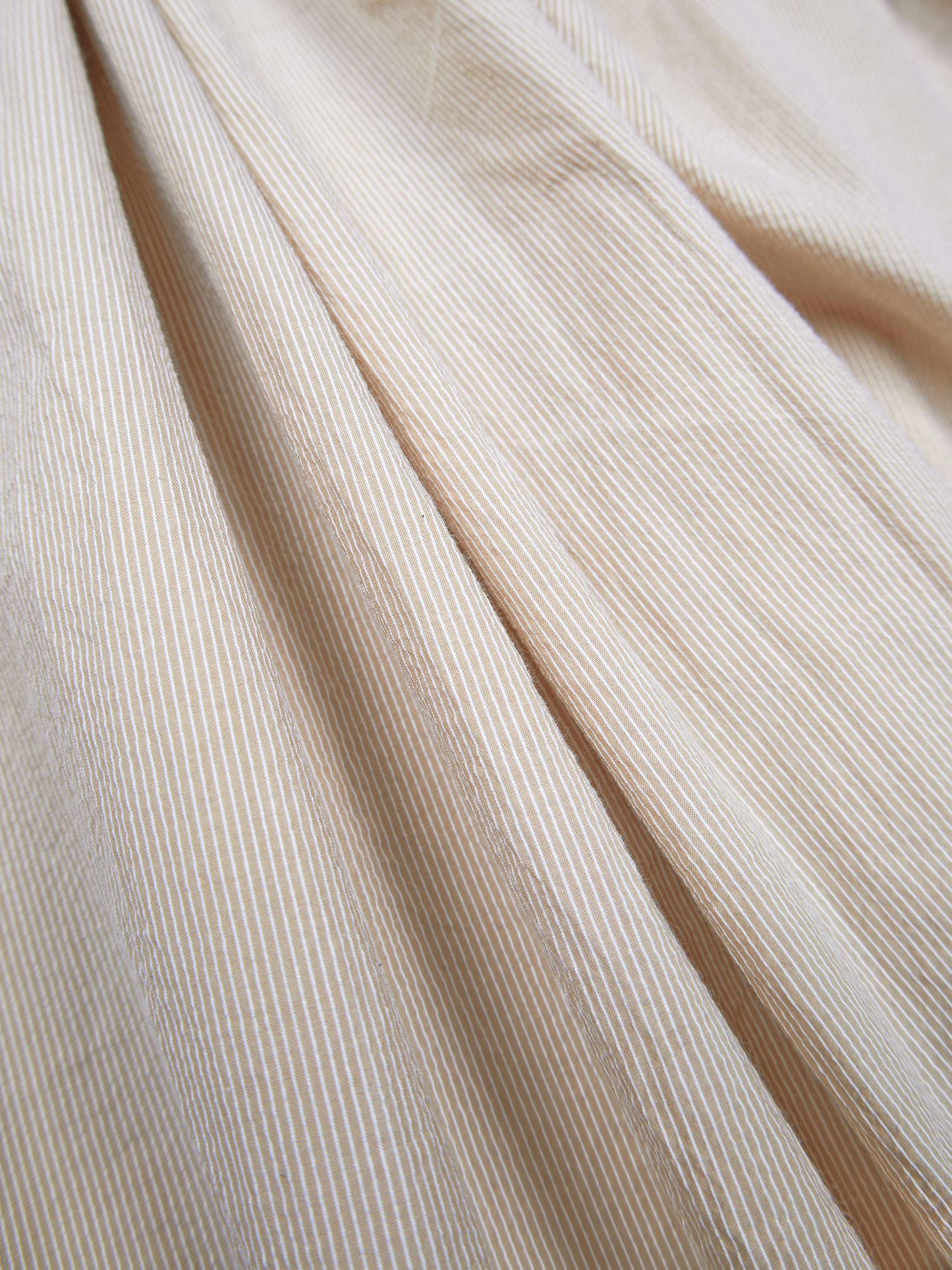 FINX COTTON LIGHT CORD LANE STRIPE SHIRTS|YELLOW STRIPE