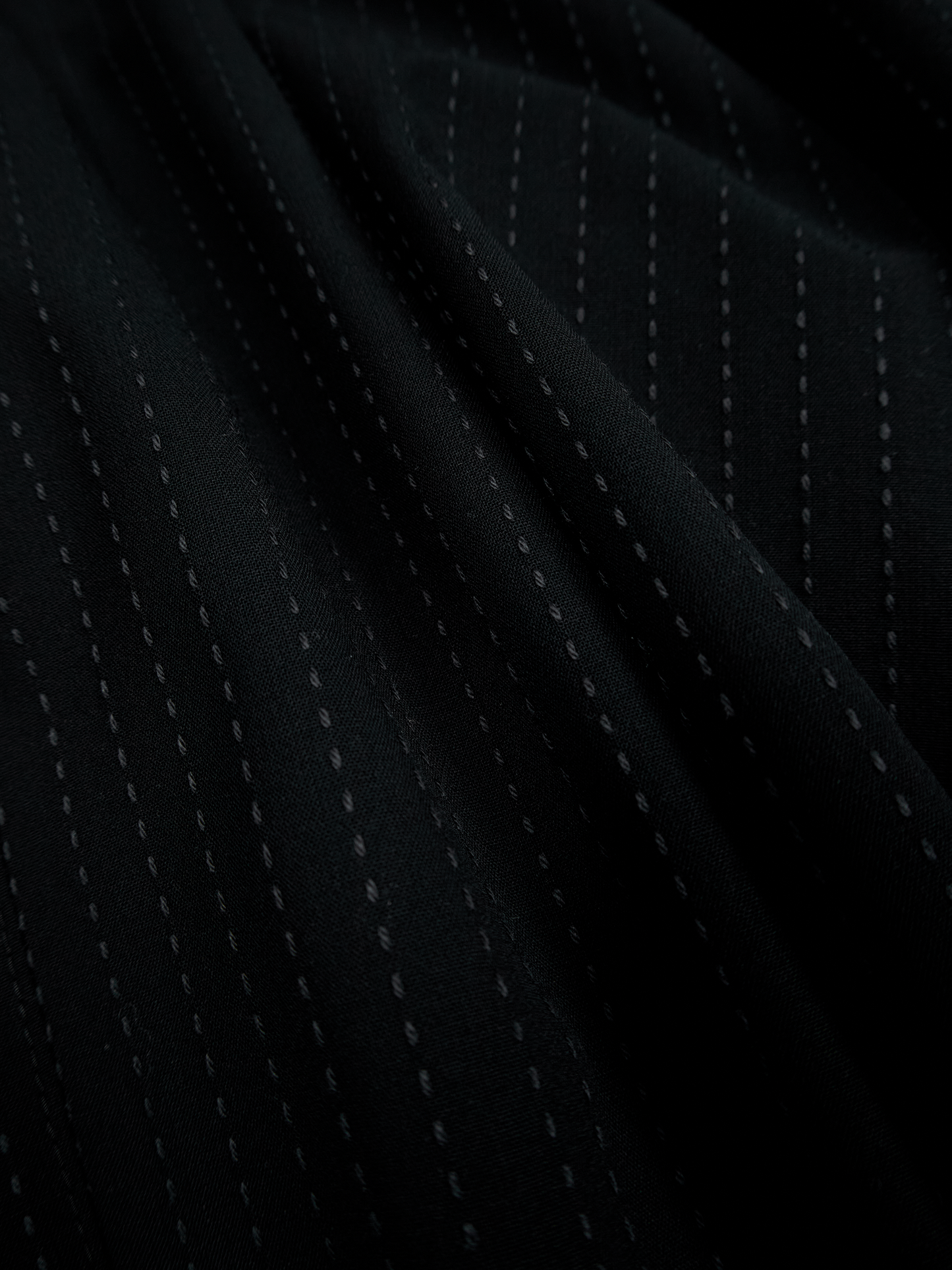 Super160's WOOL/COTTON SASHIKO STITCHING EASY PANTS|BLACK