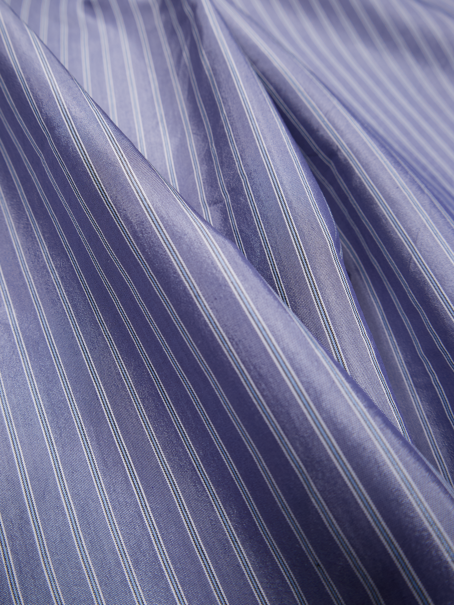 RAW SILK/GIZA STRIPE SKIRT|BLUE